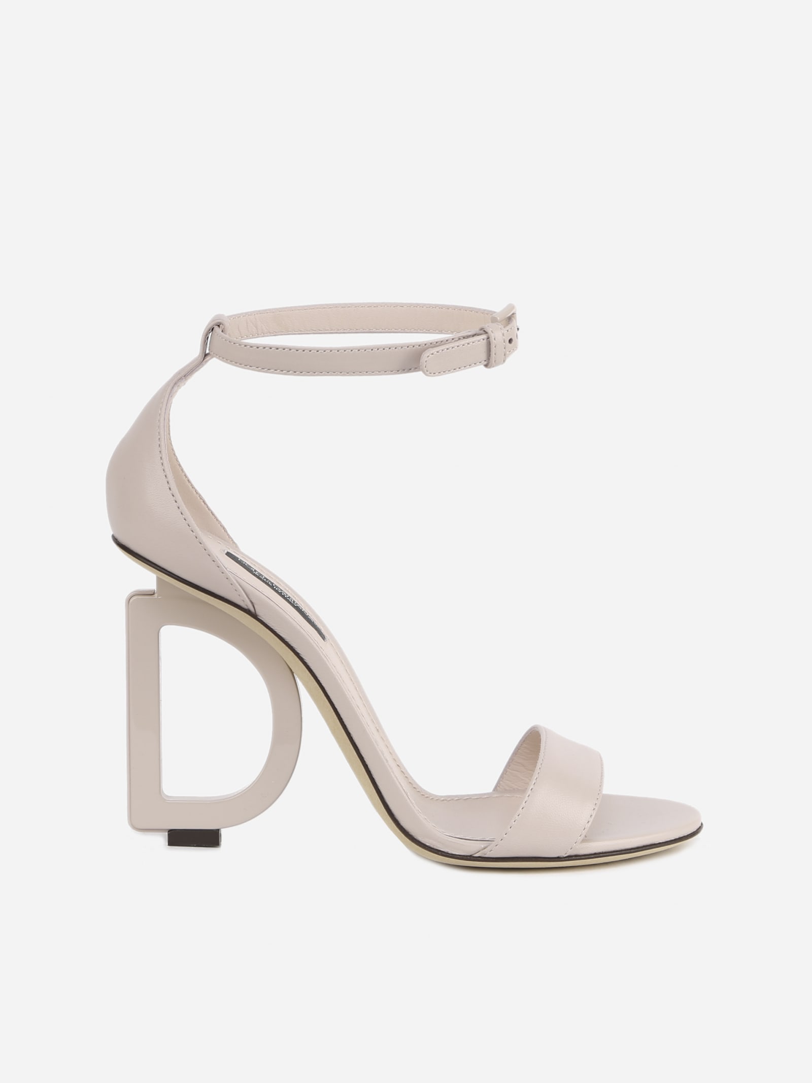 Dolce & Gabbana Patent Leather Sandals With Dg Logo Heel