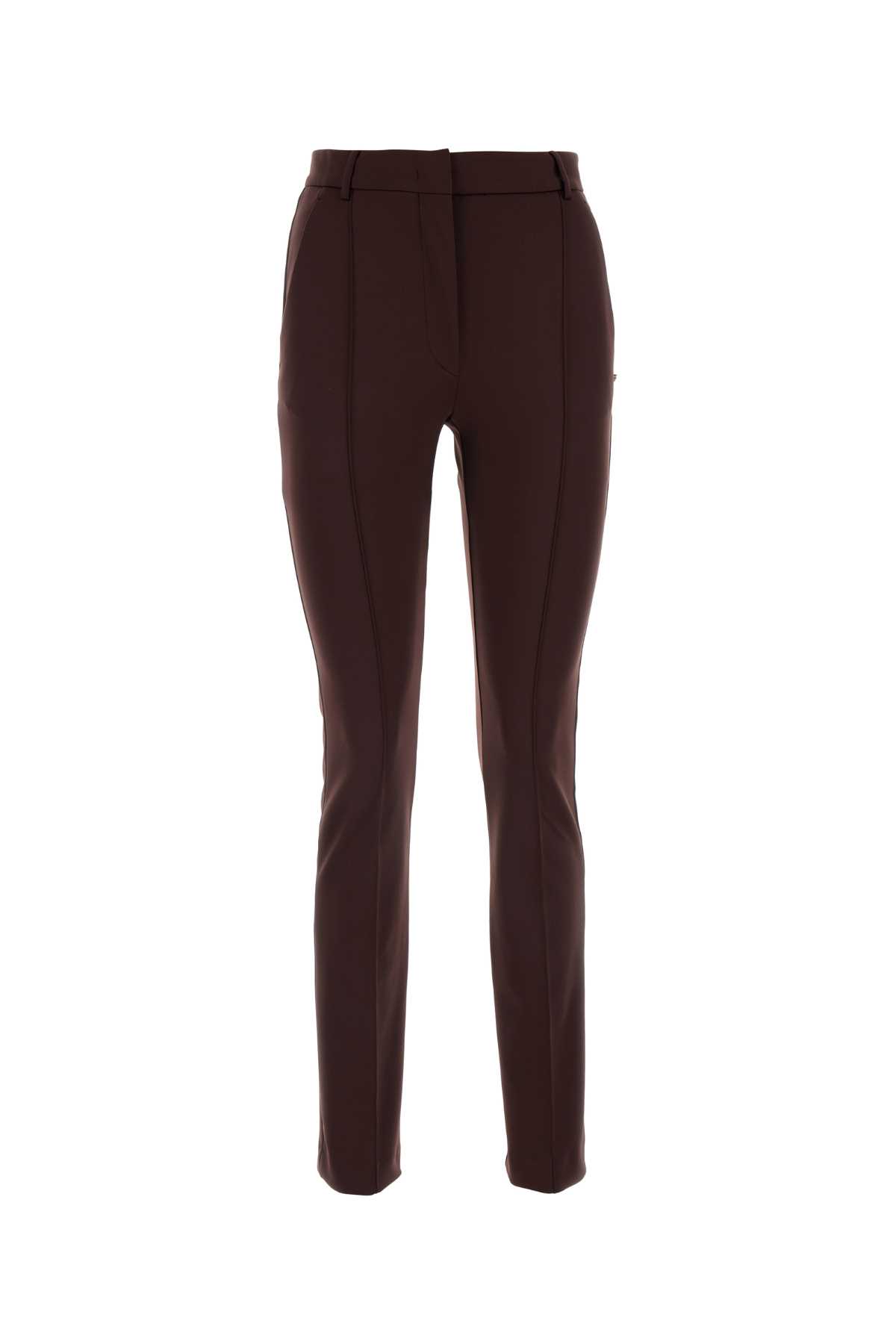 Shop Sportmax Chocolate Stretch Nylon Skinny Ricetta Pant In Testamoro