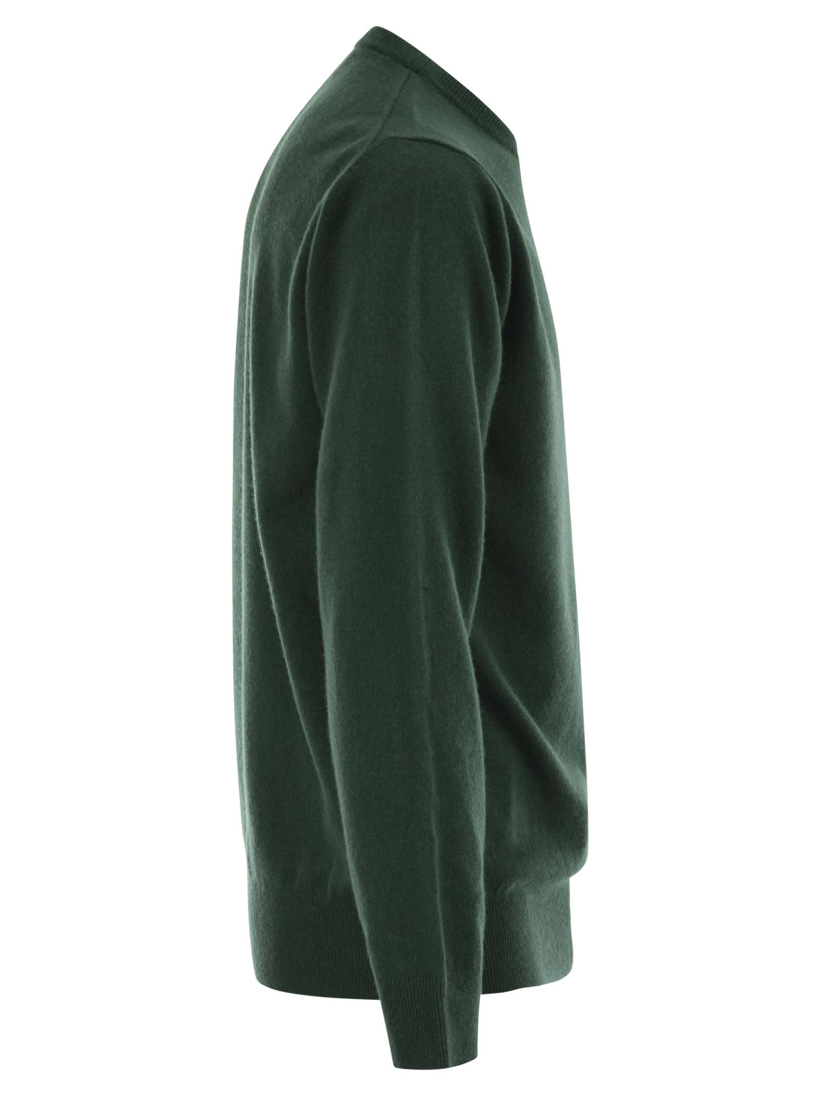 Mc2 Saint Barth Heron - Crew Neck Jumper With Embroidery On The Chest In Green