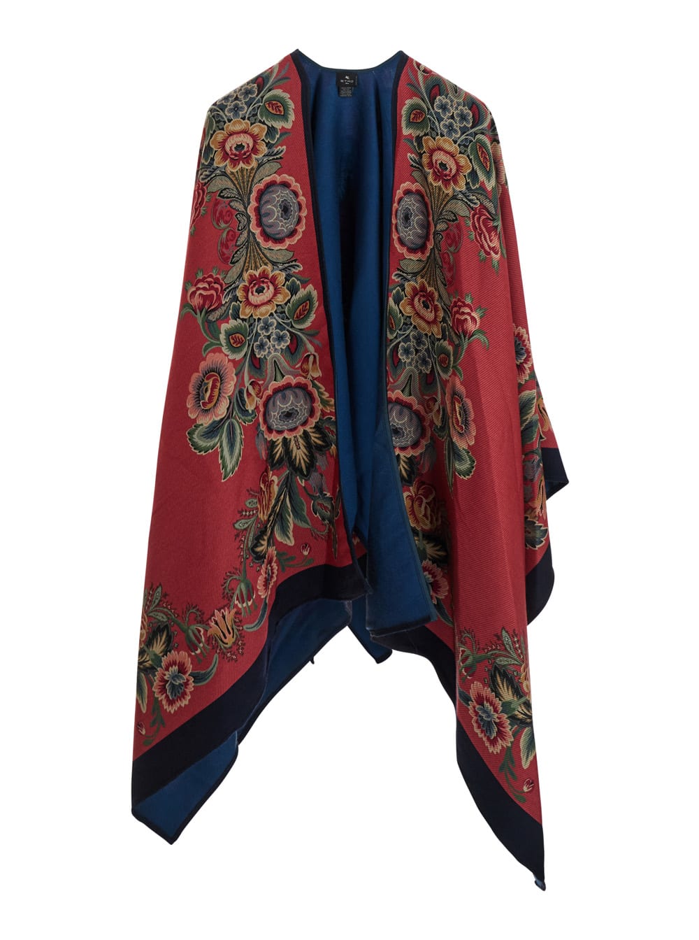 Etro Mantella In Misto Lana Floreale. In Multi