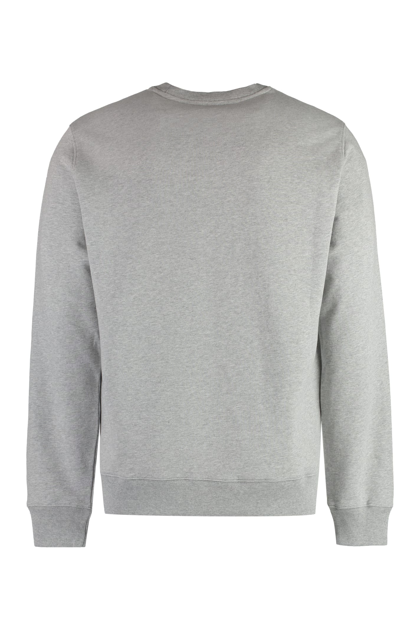 Shop Maison Kitsuné Campus Fox Printed Cotton Sweatshirt In Grey