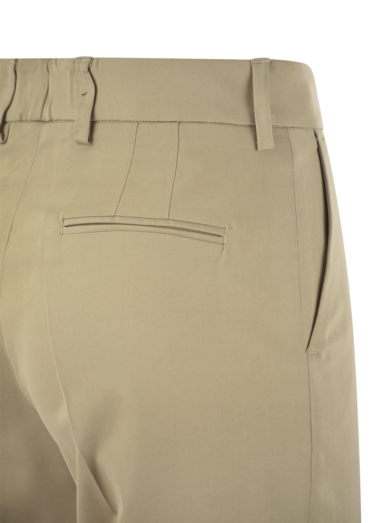 Shop Pt01 Ambra - Stretch Viscose Trousers In Sand