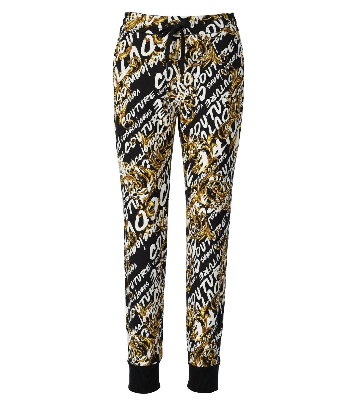 Versace Jeans Couture Logo Brush Black Gold Sweatpants