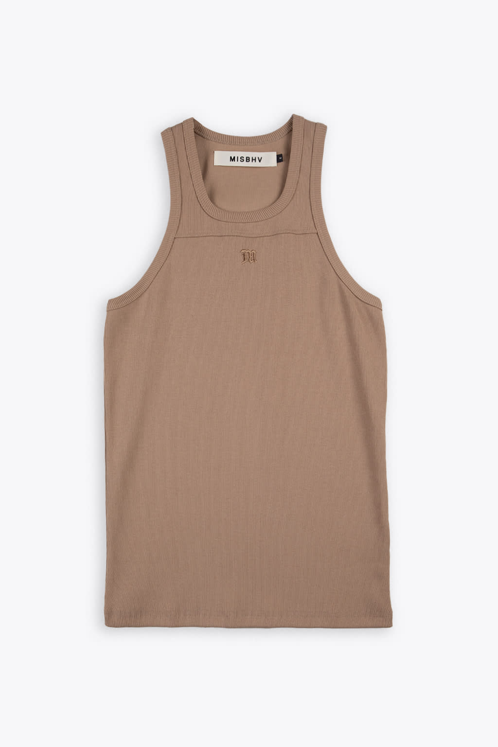 MISBHV THE M TANK TOP BEIGE RIBBED COTTON TANK TOP - M TANK TOP
