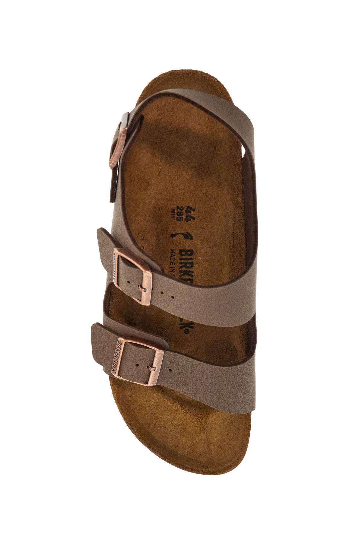 Birkenstock Birkoflor Mocca Sandals With Cork Sole And Adjustable Straps Milano In Marrone