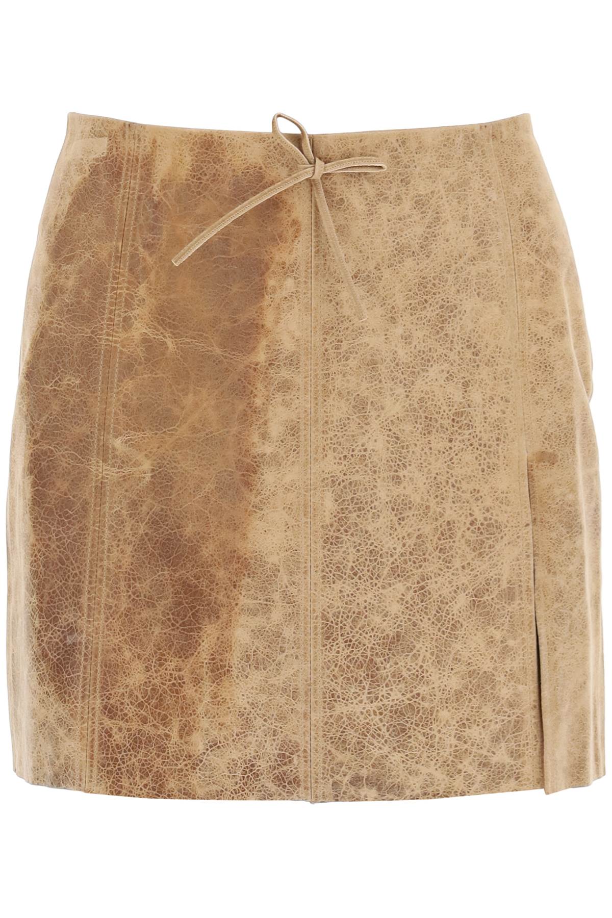 Shop Paloma Wool Vittoria Leather Mini Skirt In Brown