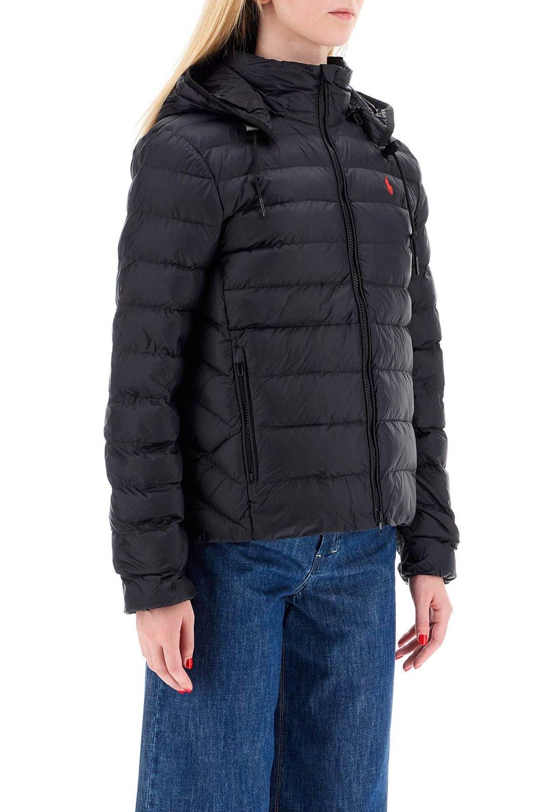 Polo Ralph Lauren Water-resistant Packable Hooded Jacket In Black