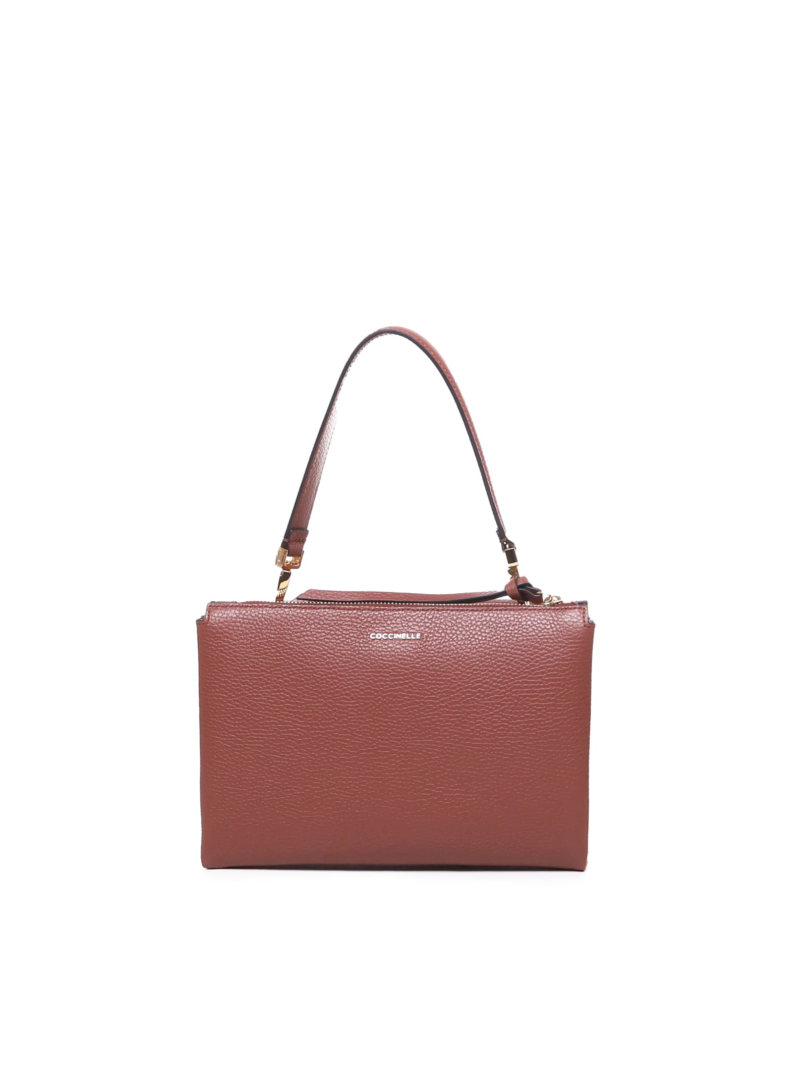 Shop Coccinelle Arlettis Shoulder Bag In Brown