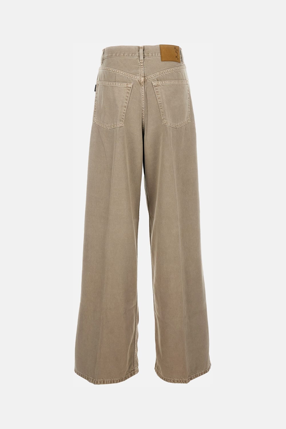 Haikure Candy Pleated Stretch Low-rise Wide-leg Jeans In Brown