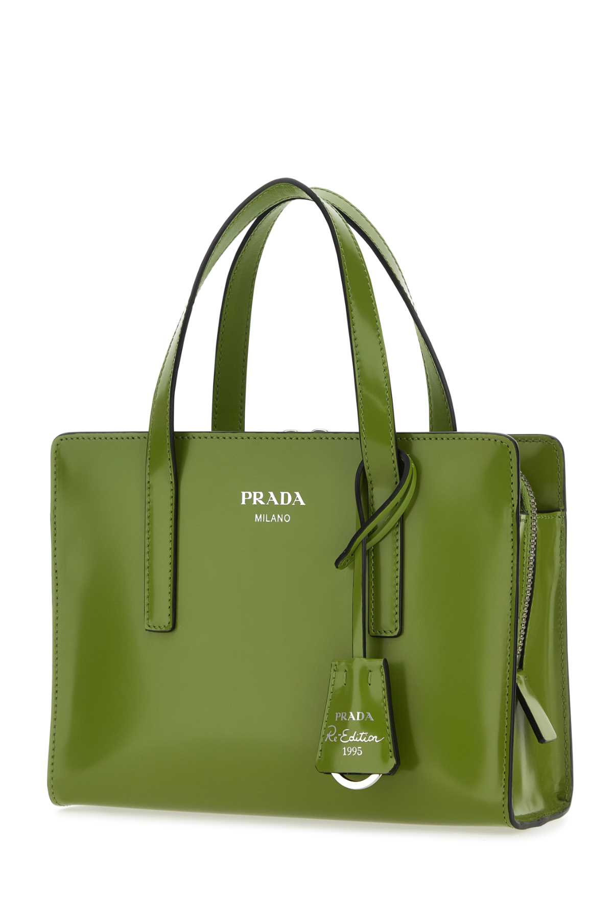 Shop Prada Green Leather Re-edition 1995 Handbag In Felce