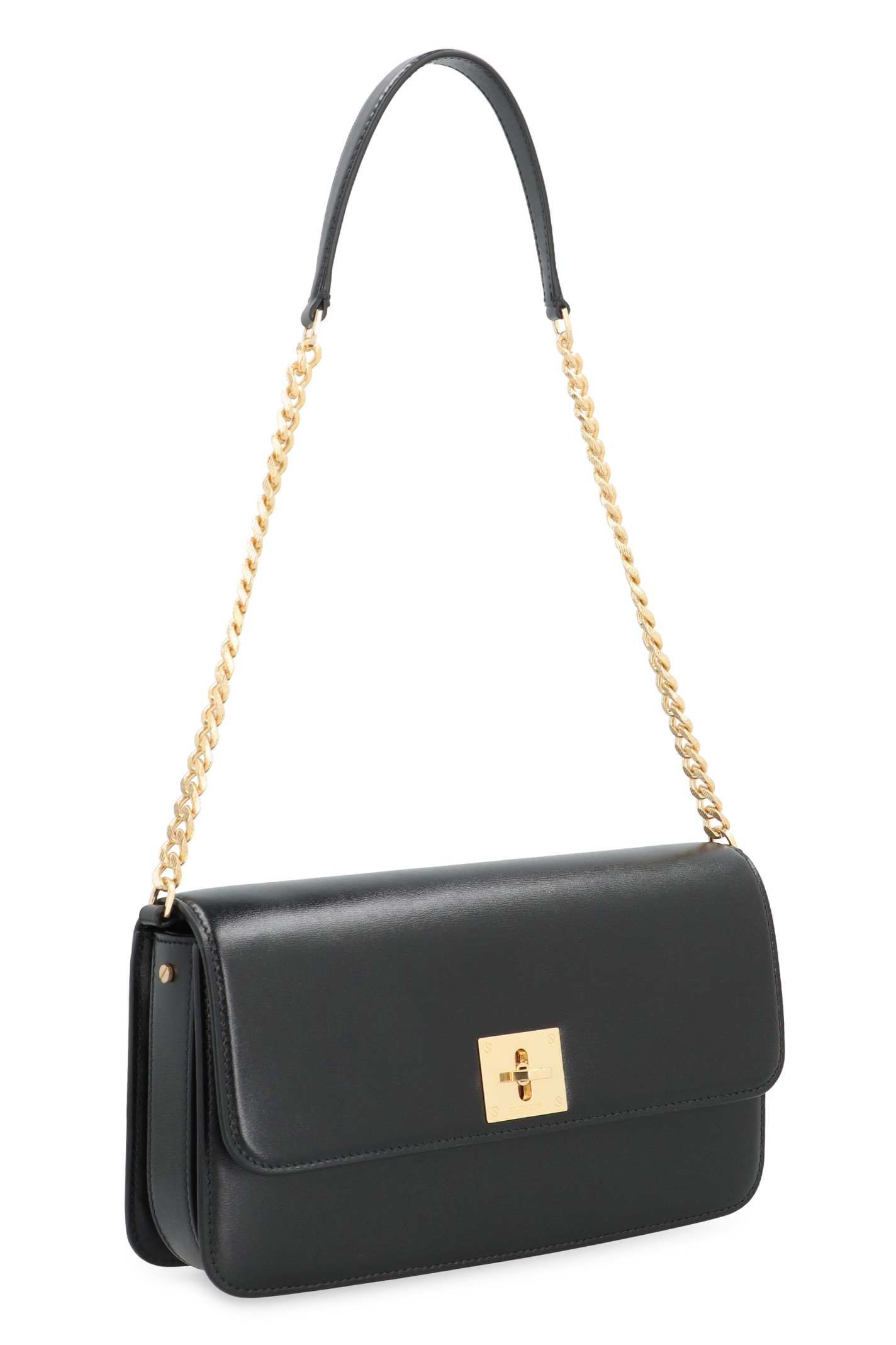 Shop Golden Goose Gioia Leather Shoulder Bag In Black