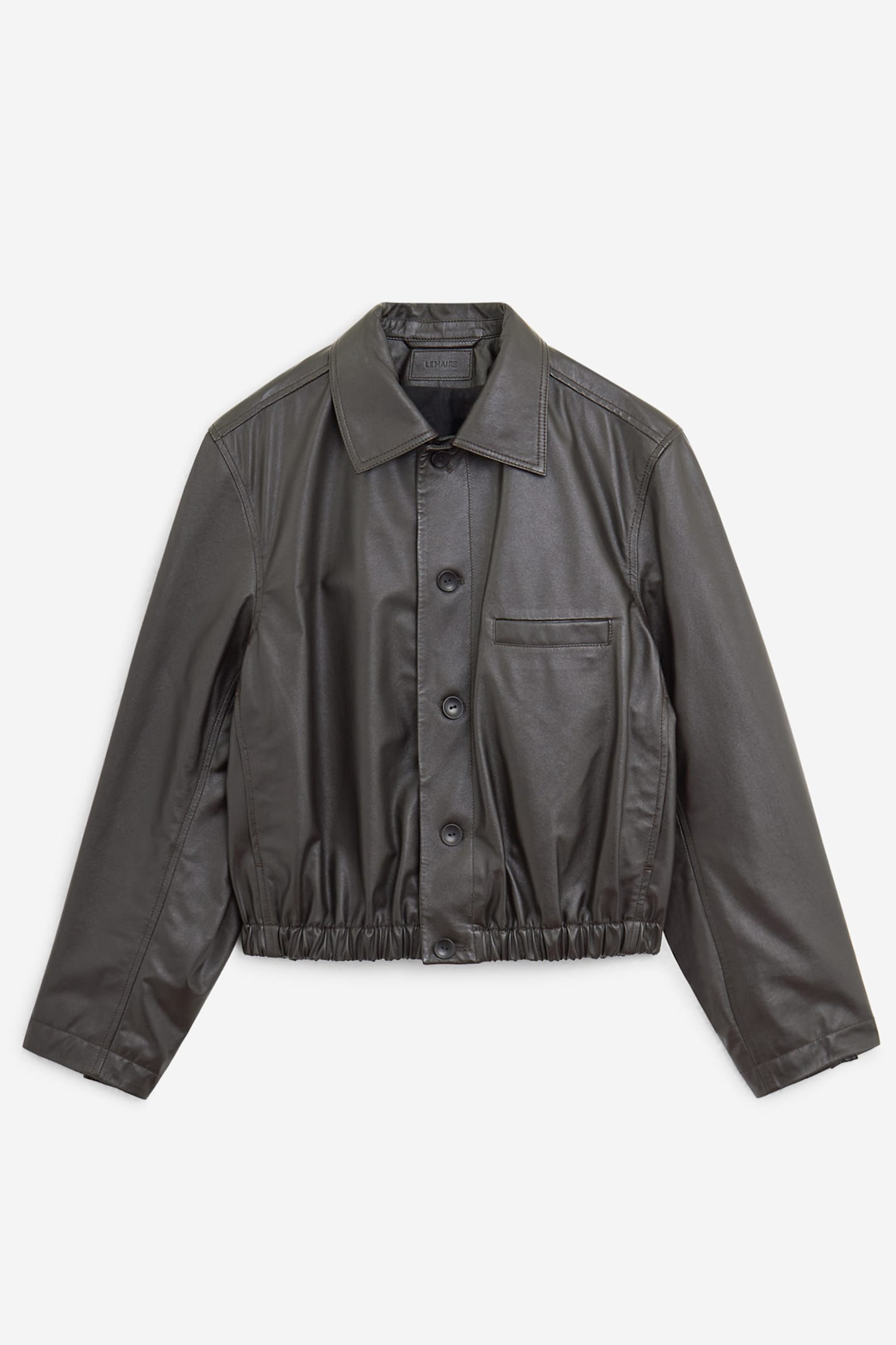 Lemaire Soft Leather Blouson Blouse In Black
