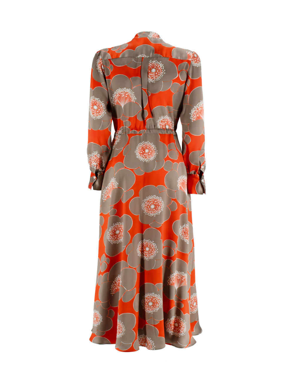 Shop Kiton Dress In Orange/taupe