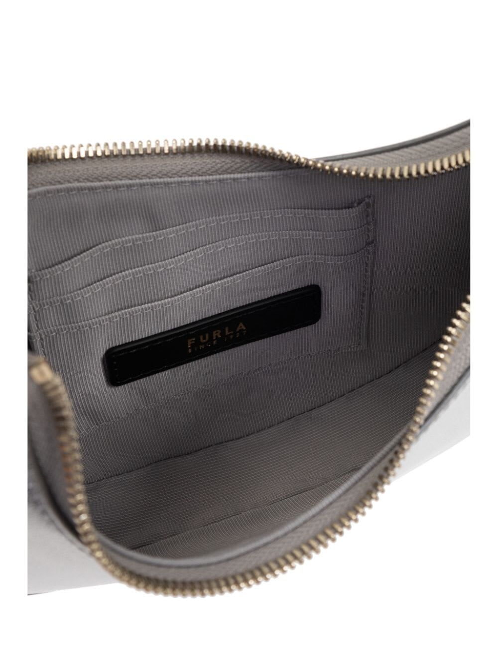 Shop Furla Delizia Mini Shoulder Bag In Silver