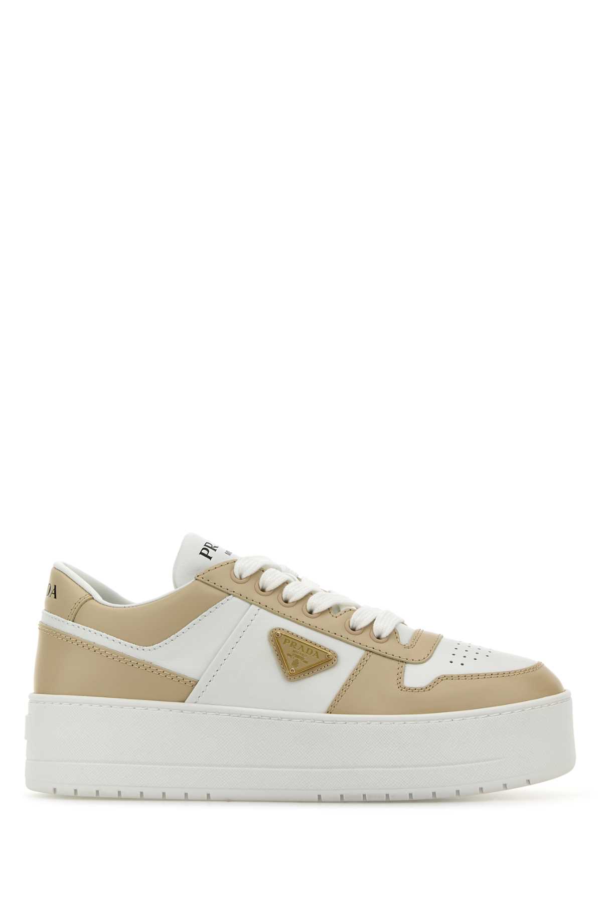 Prada Sneakers In Bianco+deserto