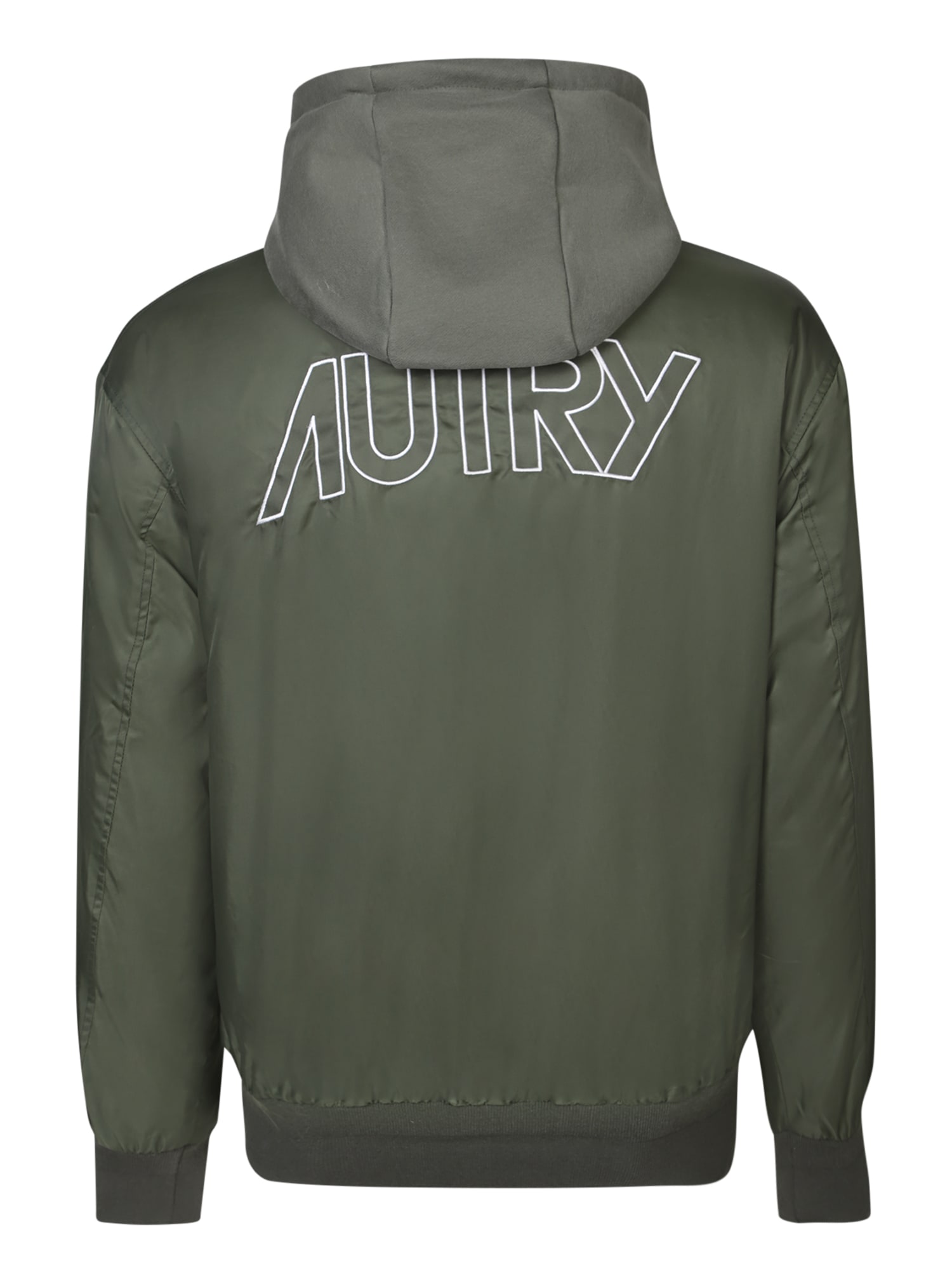 Shop Autry Olive Green Nylon Bomber Jacket