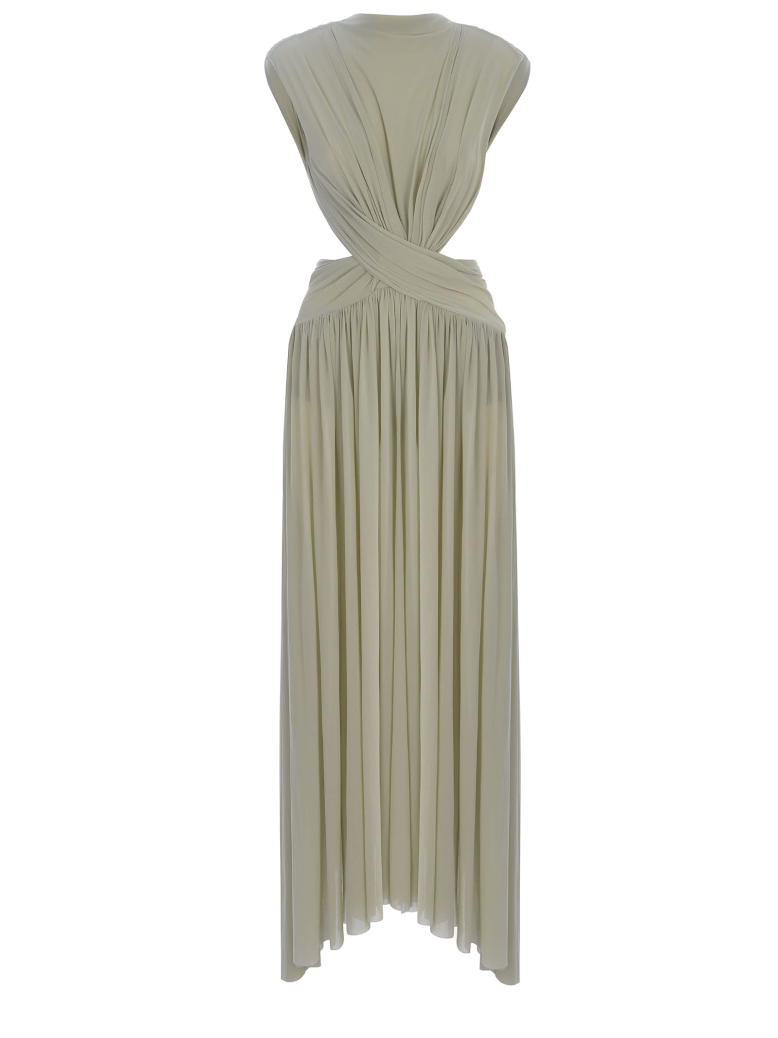 Shop Philosophy Di Lorenzo Serafini Dress Philosophy Made Of Stretch Tulle In Verde Chiaro