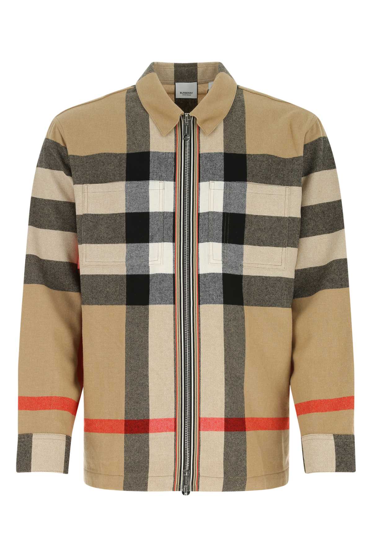Shop Burberry Embroidered Flannel Shirt In A7028