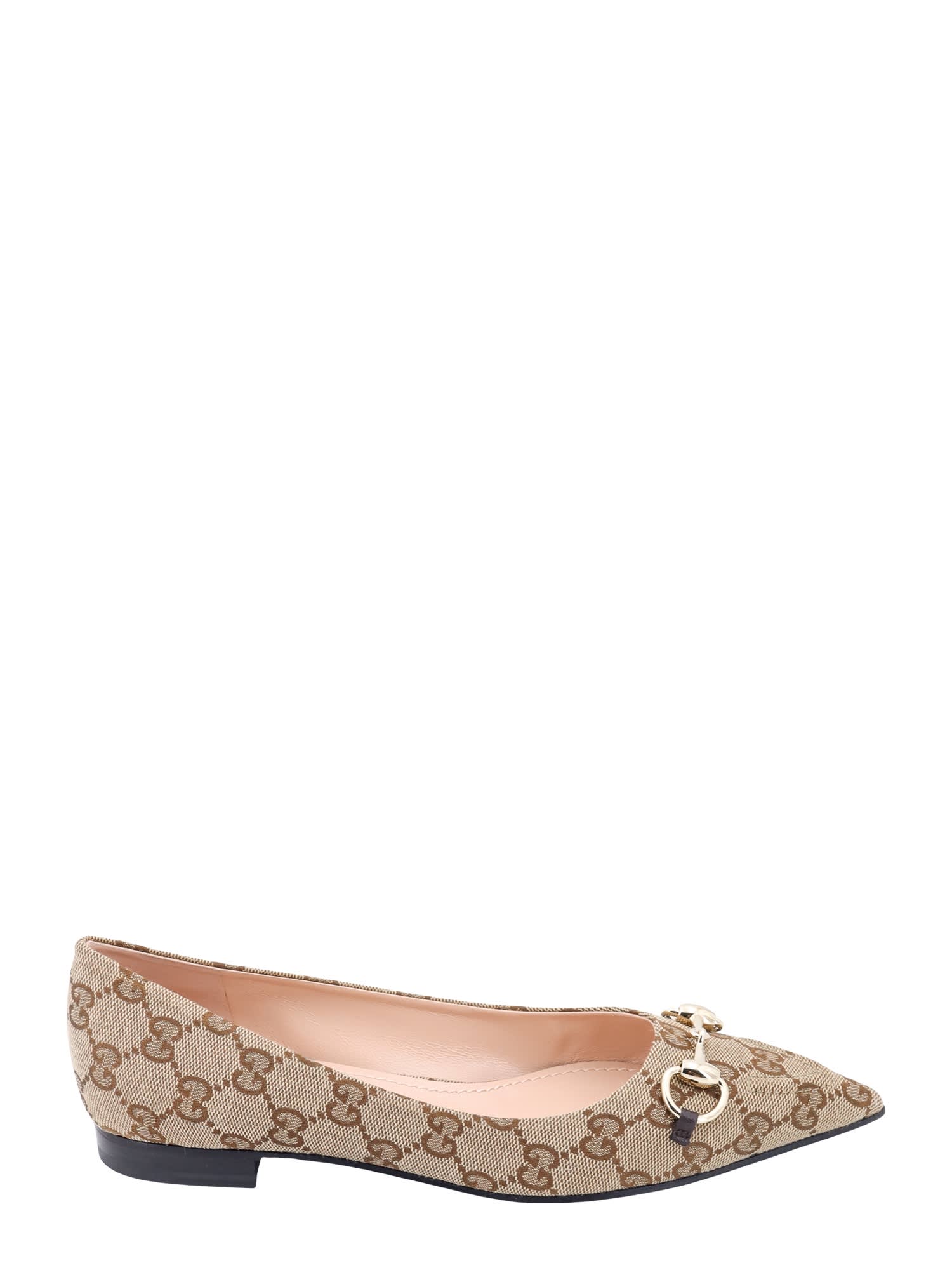 Shop Gucci Ballerinas In Beige