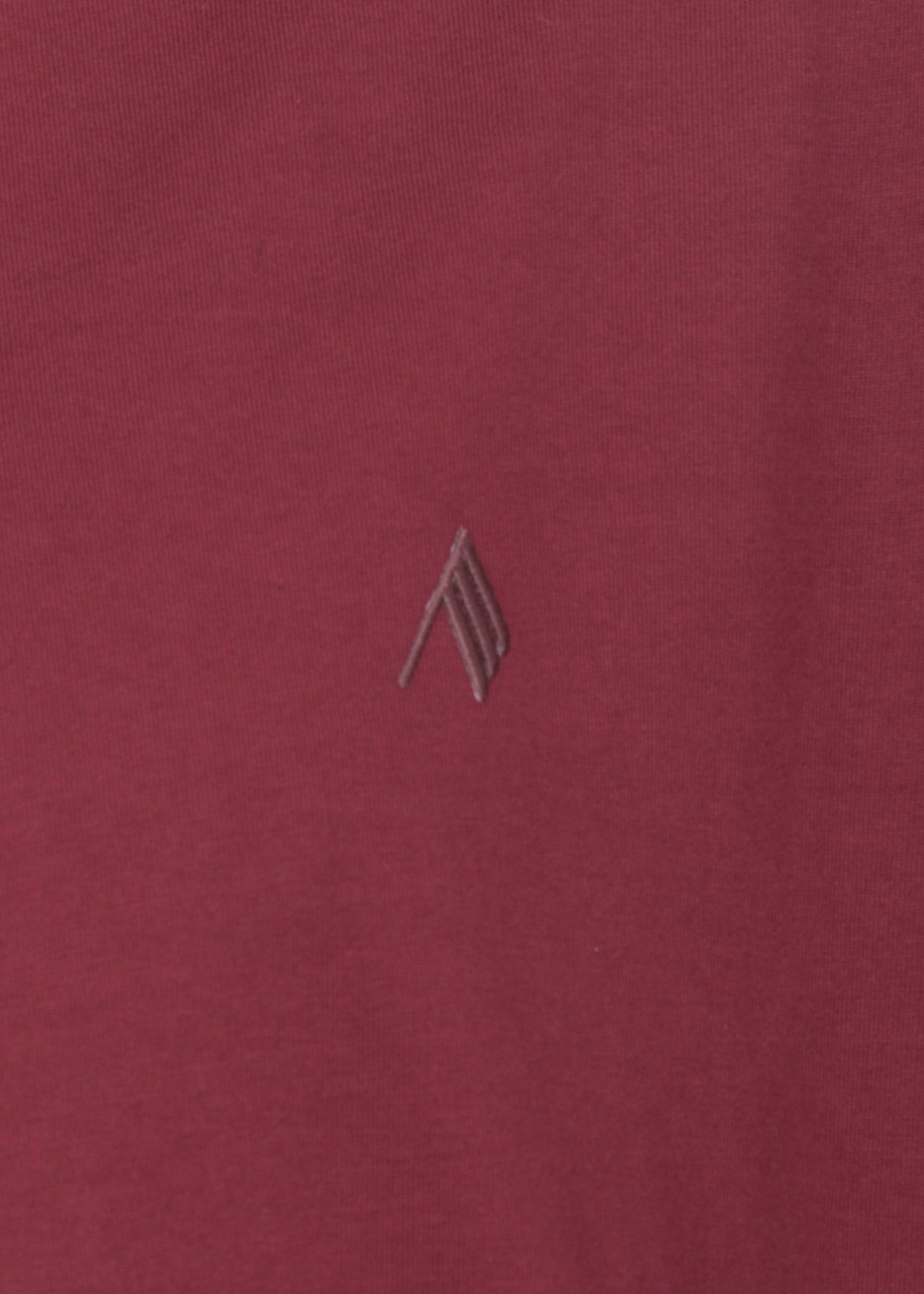 Attico Crewneck Mock Neck Logo Embroidered Top In Burgundy