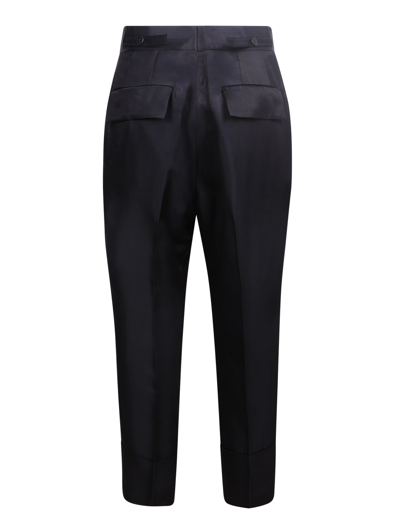 Sapio Silk Cropped Trousers In Black
