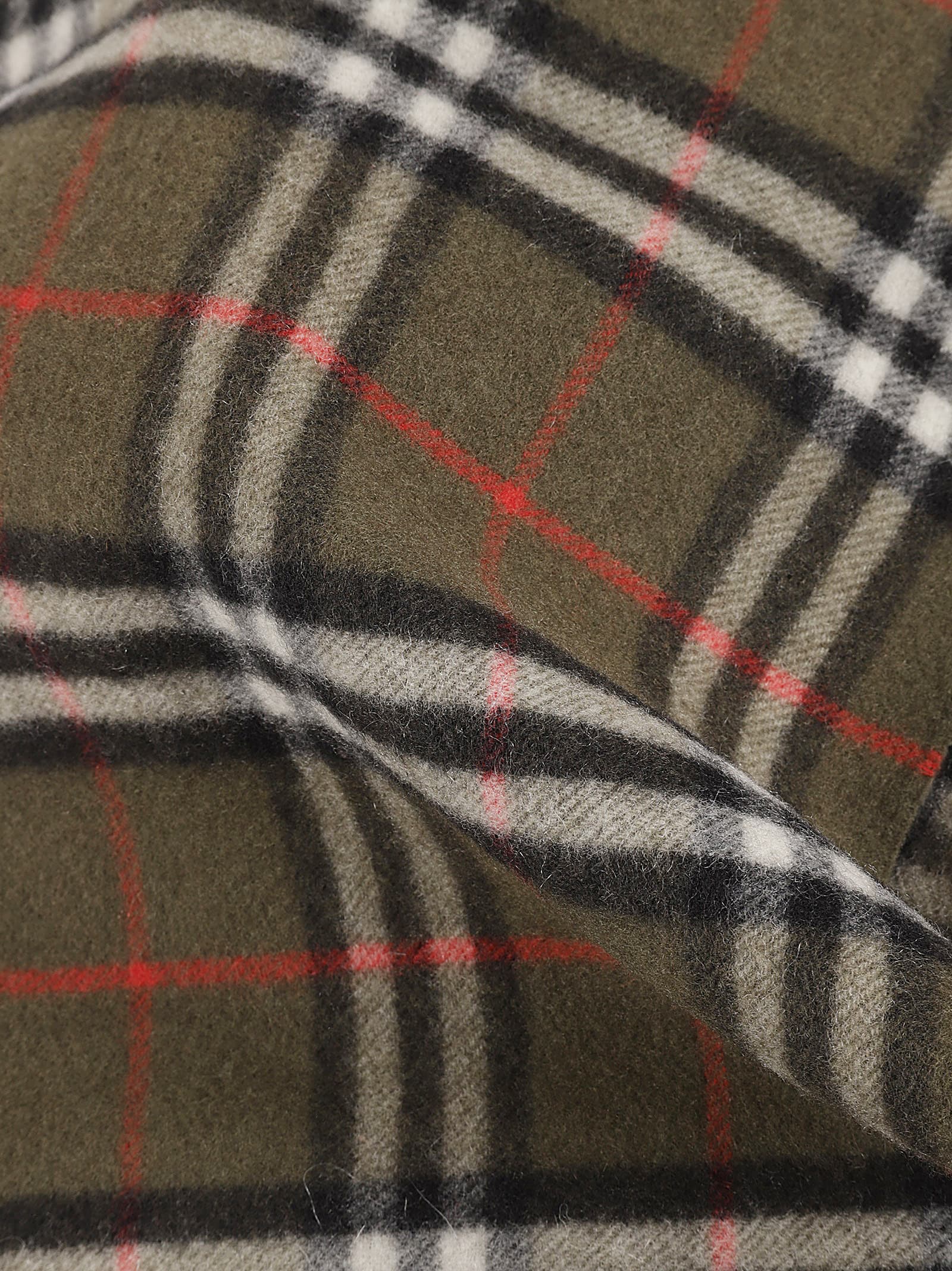 Shop Burberry Check Fringed Scarf In Loch