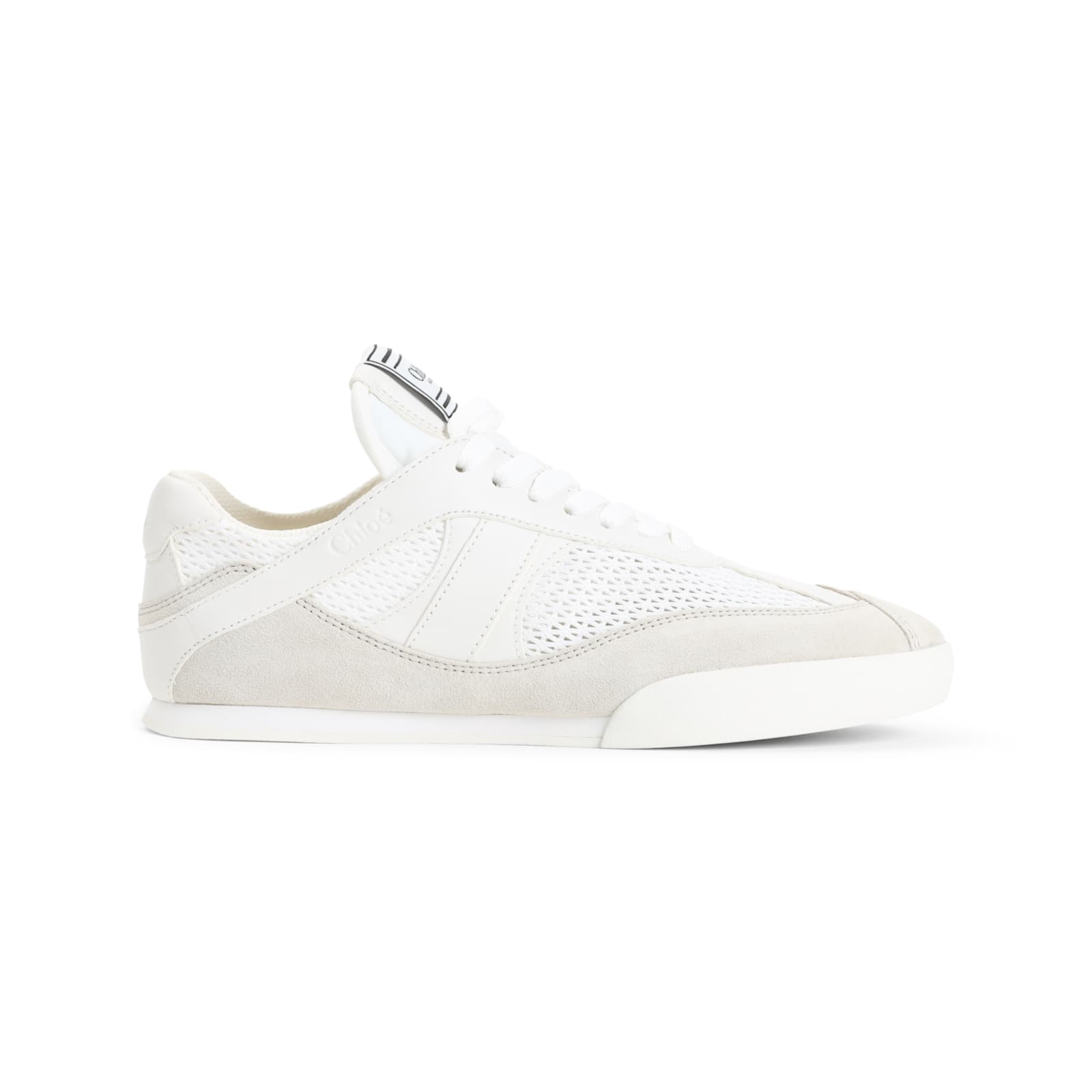 Chloé Kick Suede And Recycled Tissue Sneakers In White