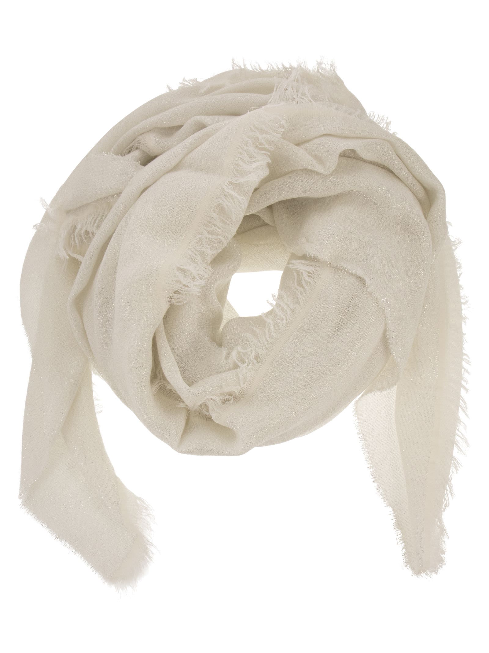 PESERICO FRINGED SCARF IN SOFT MODAL, VISCOSE AND COTTON