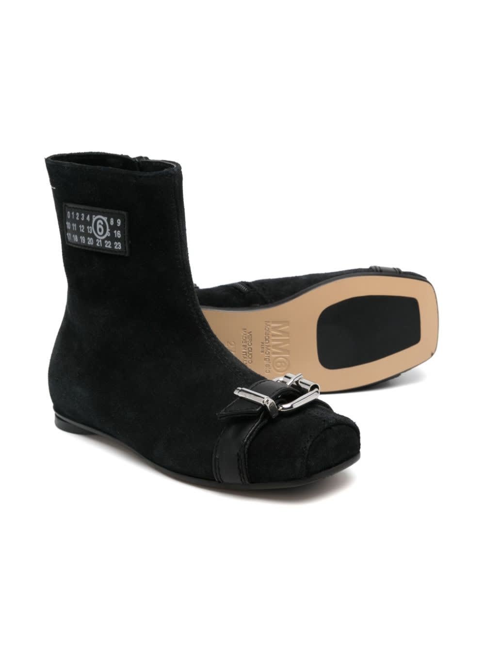 Shop Mm6 Maison Margiela Stivali Con Logo In Black