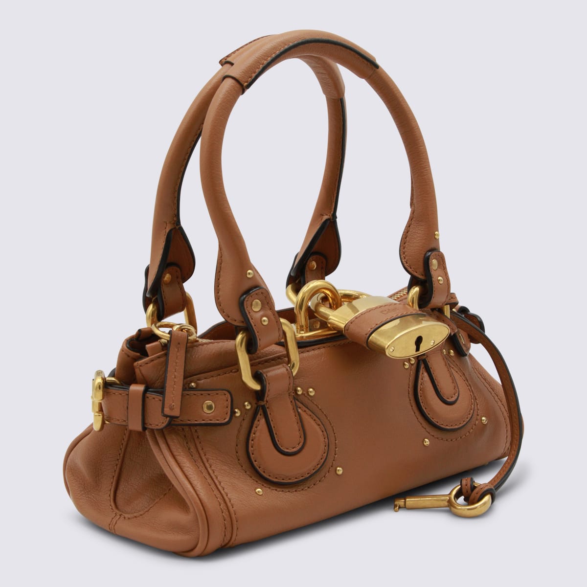Chloé Paddington Brown Handbag With Two Top Handles And Padlock On The Front In Leather Woman In Brown
