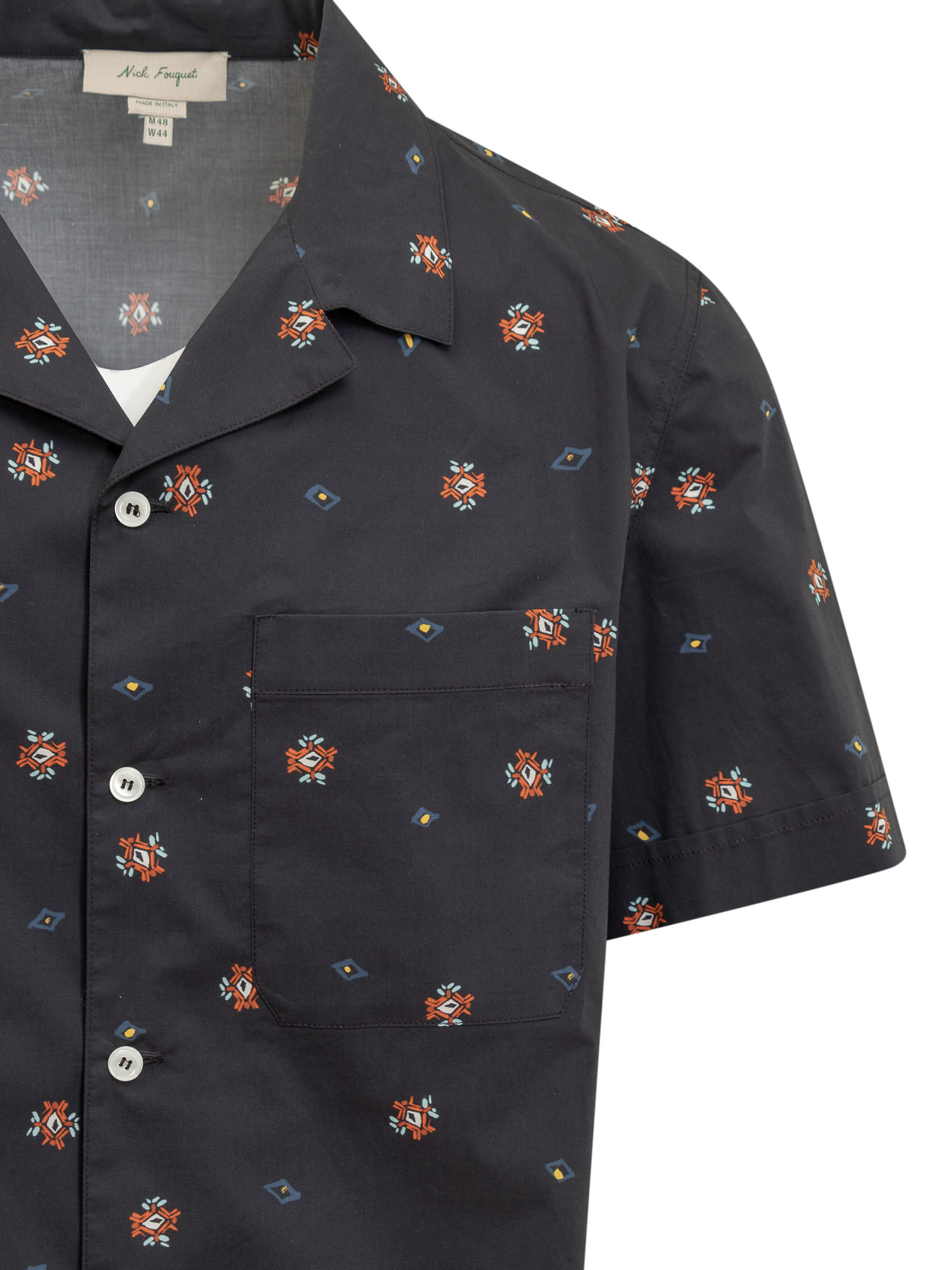 Shop Nick Fouquet Shirt With Print In Blue