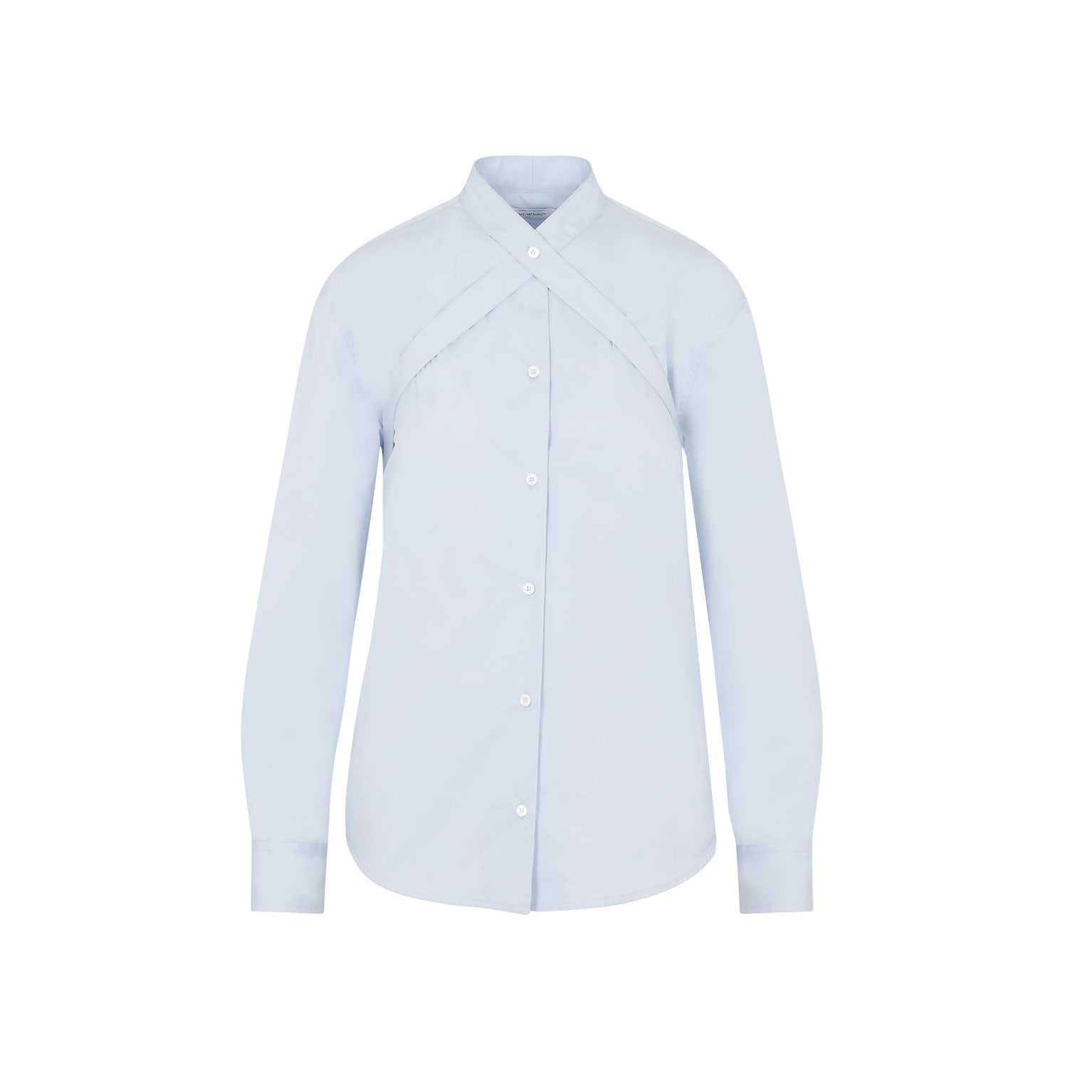 Shop Off-white Poplin Cross Belt Shirt In Light Blue