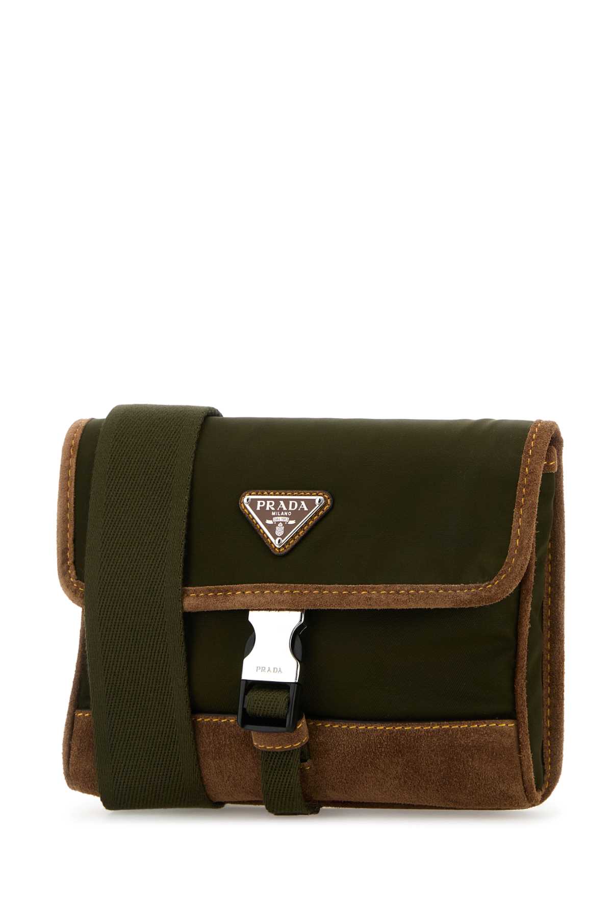 Prada Two-tone Re-nylon And Suede Phone Holder