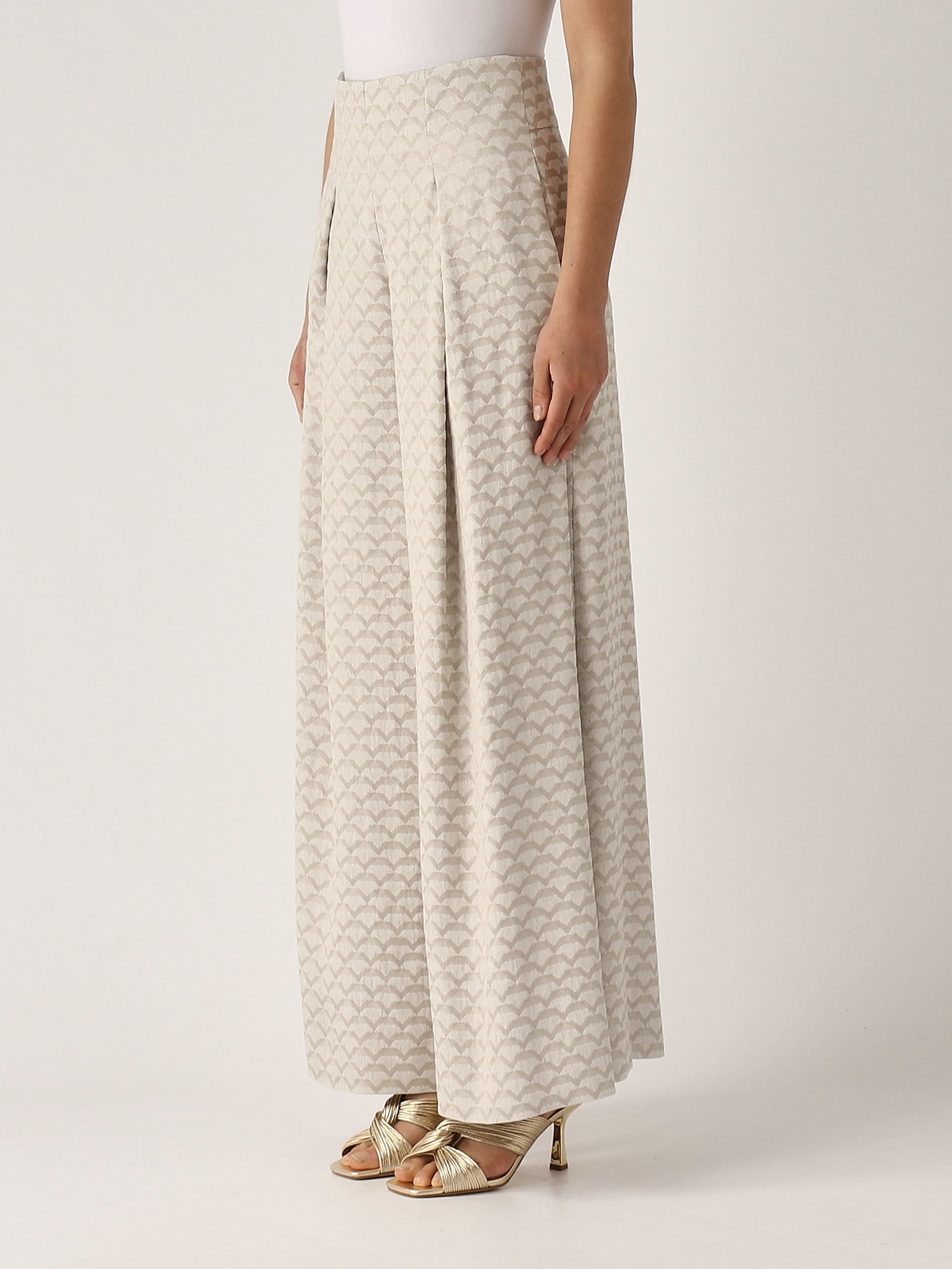 Emporio Armani Viscose Trousers In Nude