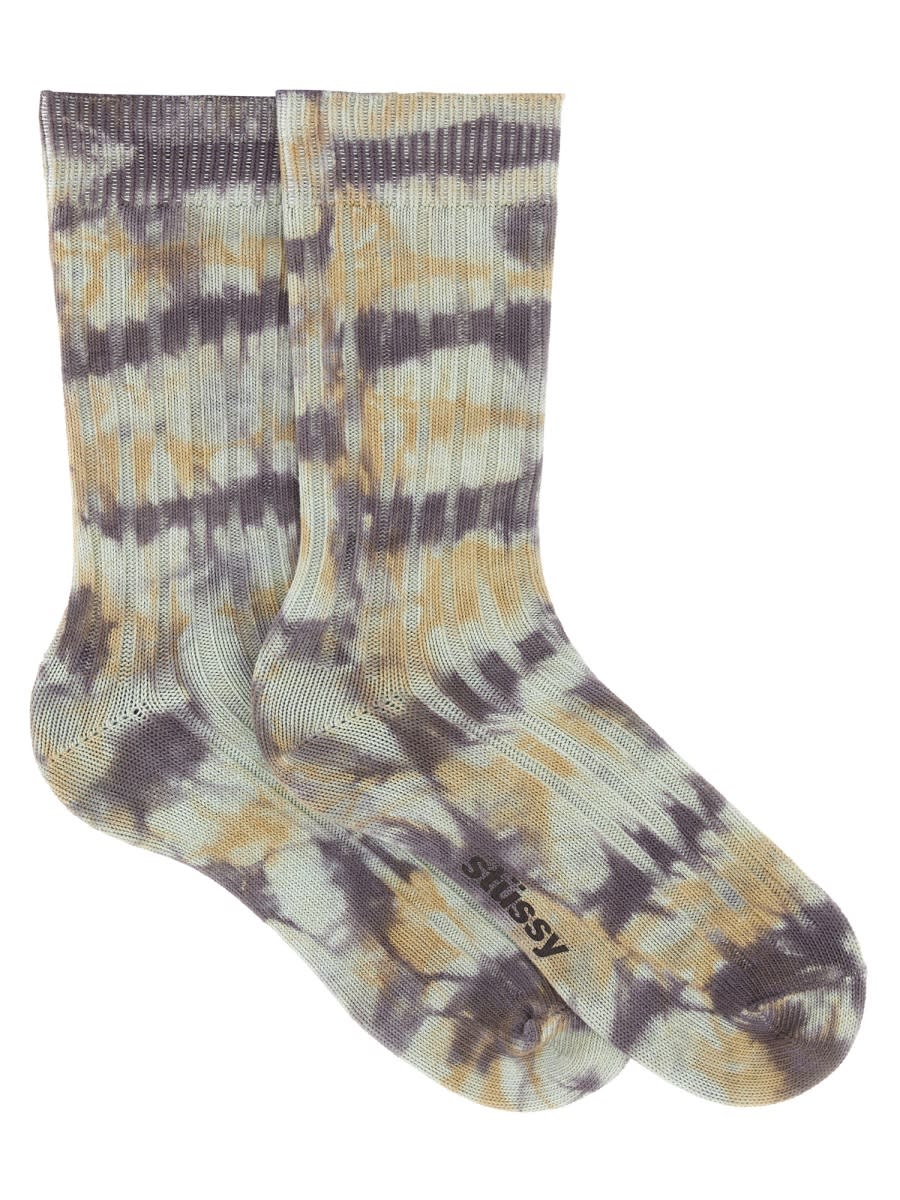 Multi Dyed Ribbed Socks