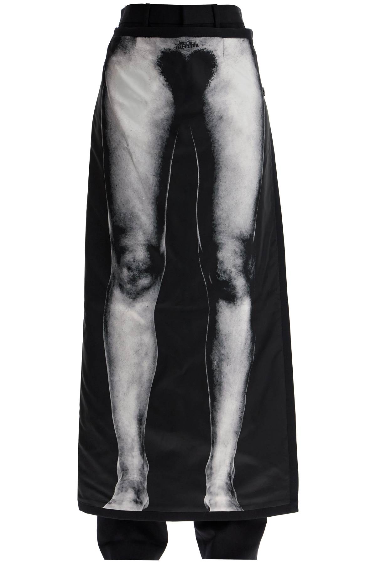 Shop Jean Paul Gaultier Woolen Body Mariniã¨re Pants In Black/black/white (black)