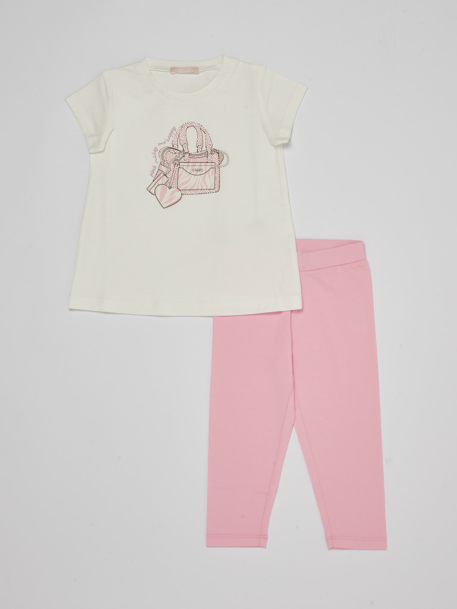 Shop Liu •jo T-shirt+leggings Suit In Bianco