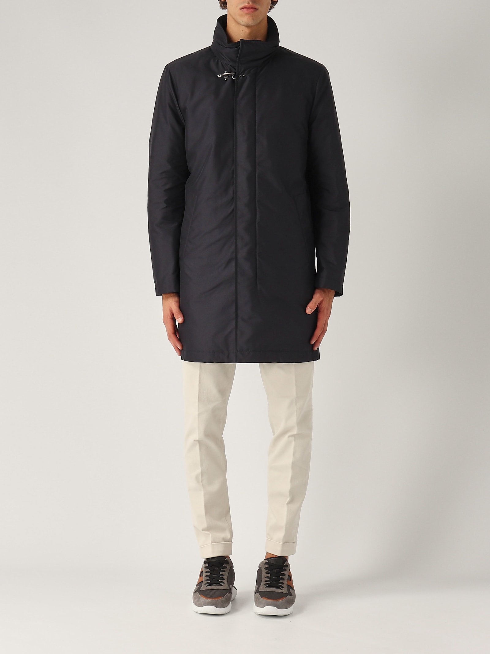 Shop Fay Impermeabile Collo In Piedi Raincoat In Navy