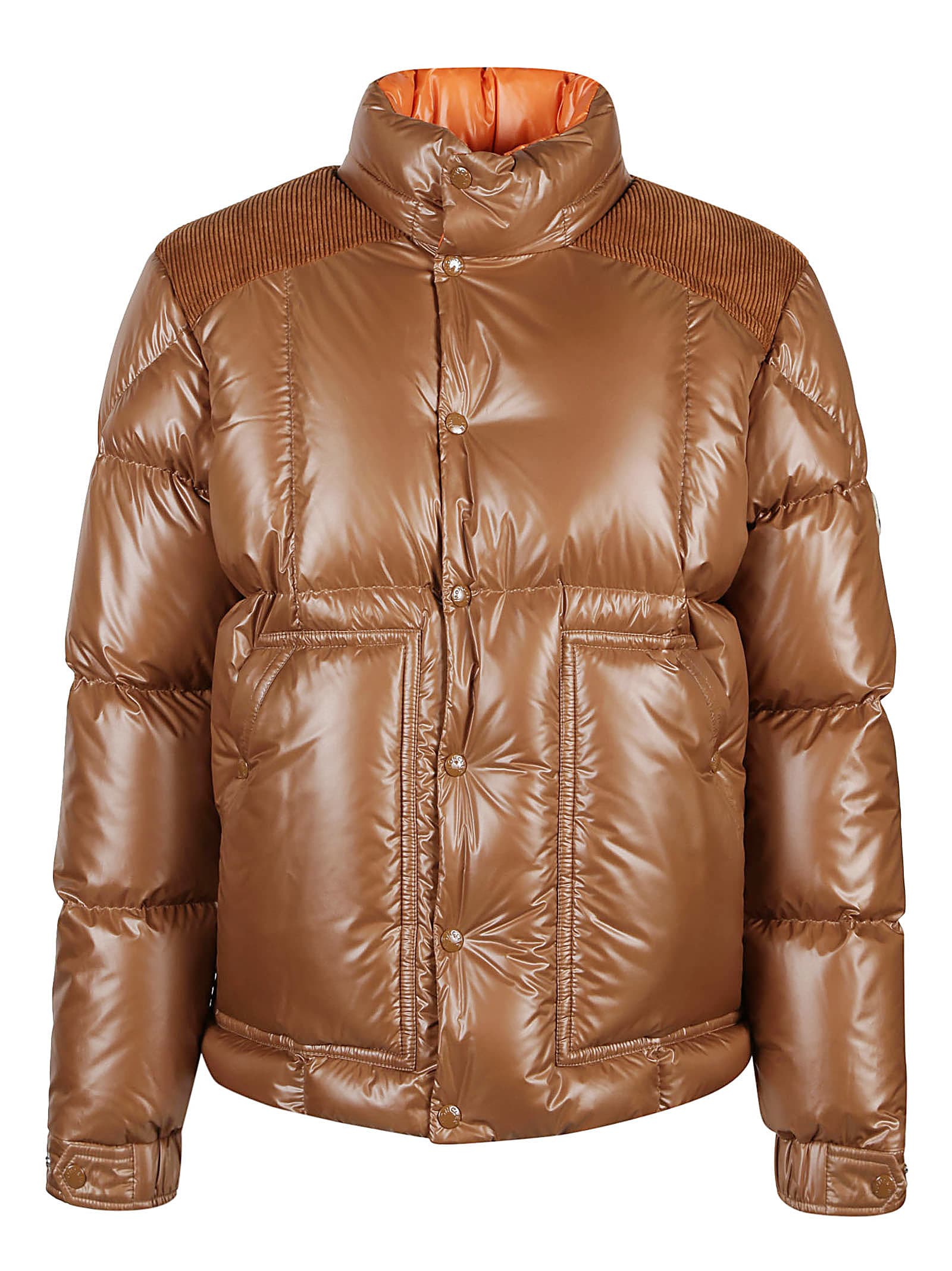 Ain Recycled Shiny Tech Down Jacket In Beige