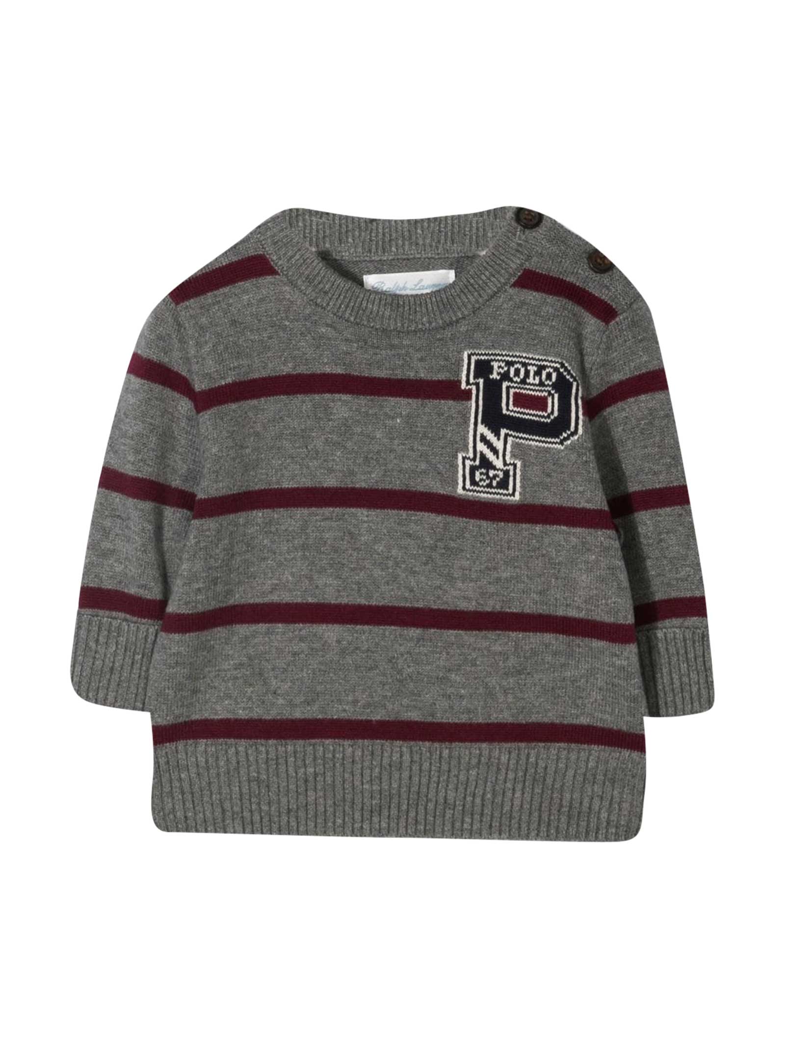 Ralph Lauren Gray Striped Sweater