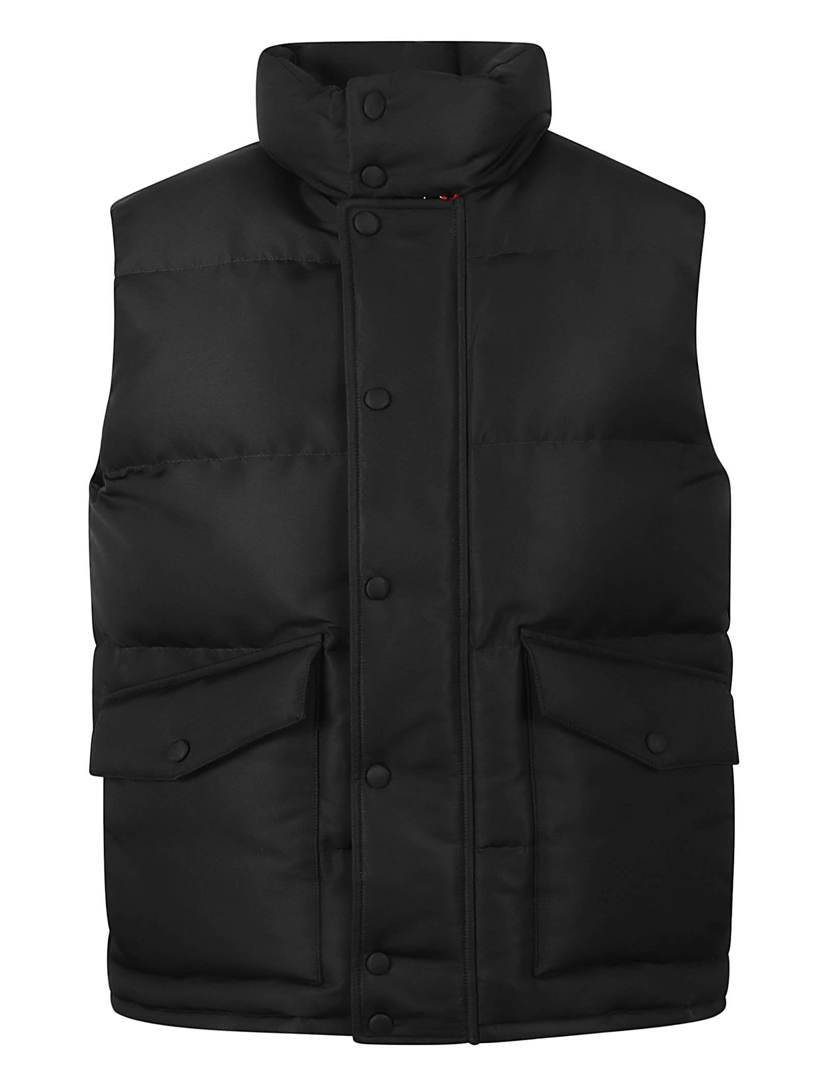 Shop Alexander Mcqueen Logo Print Padded Vest In Black