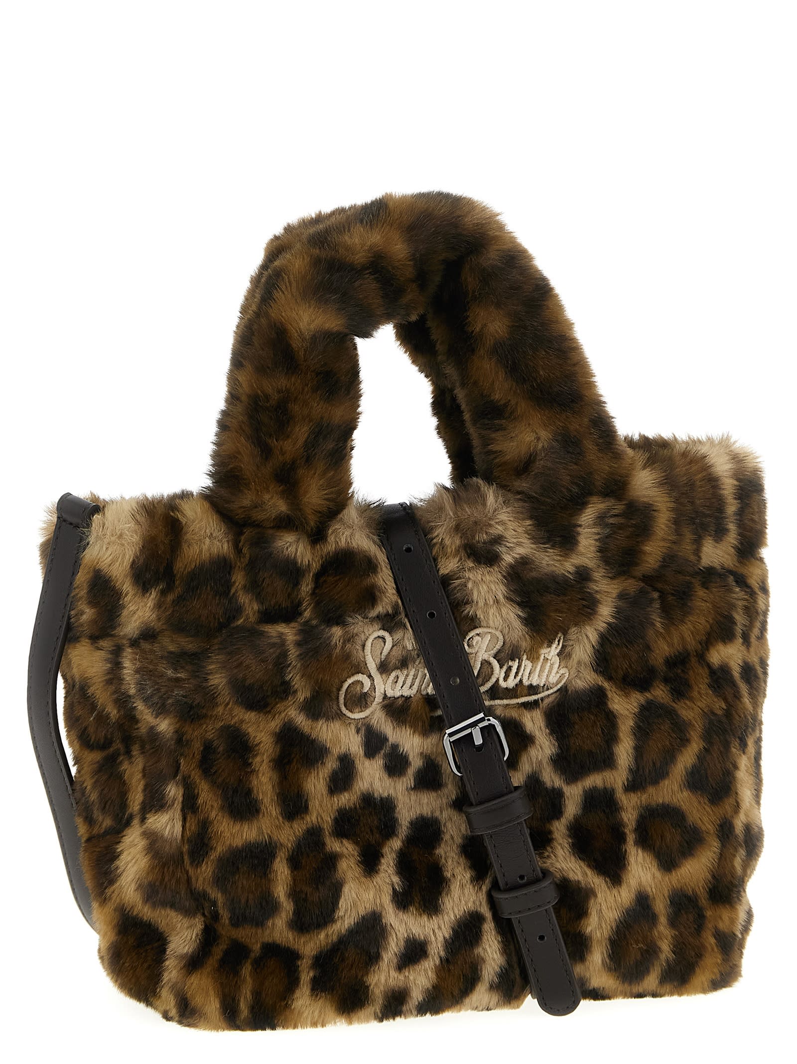 Mc2 Saint Barth Vanity Soft Fur Mini Handbag In Brown