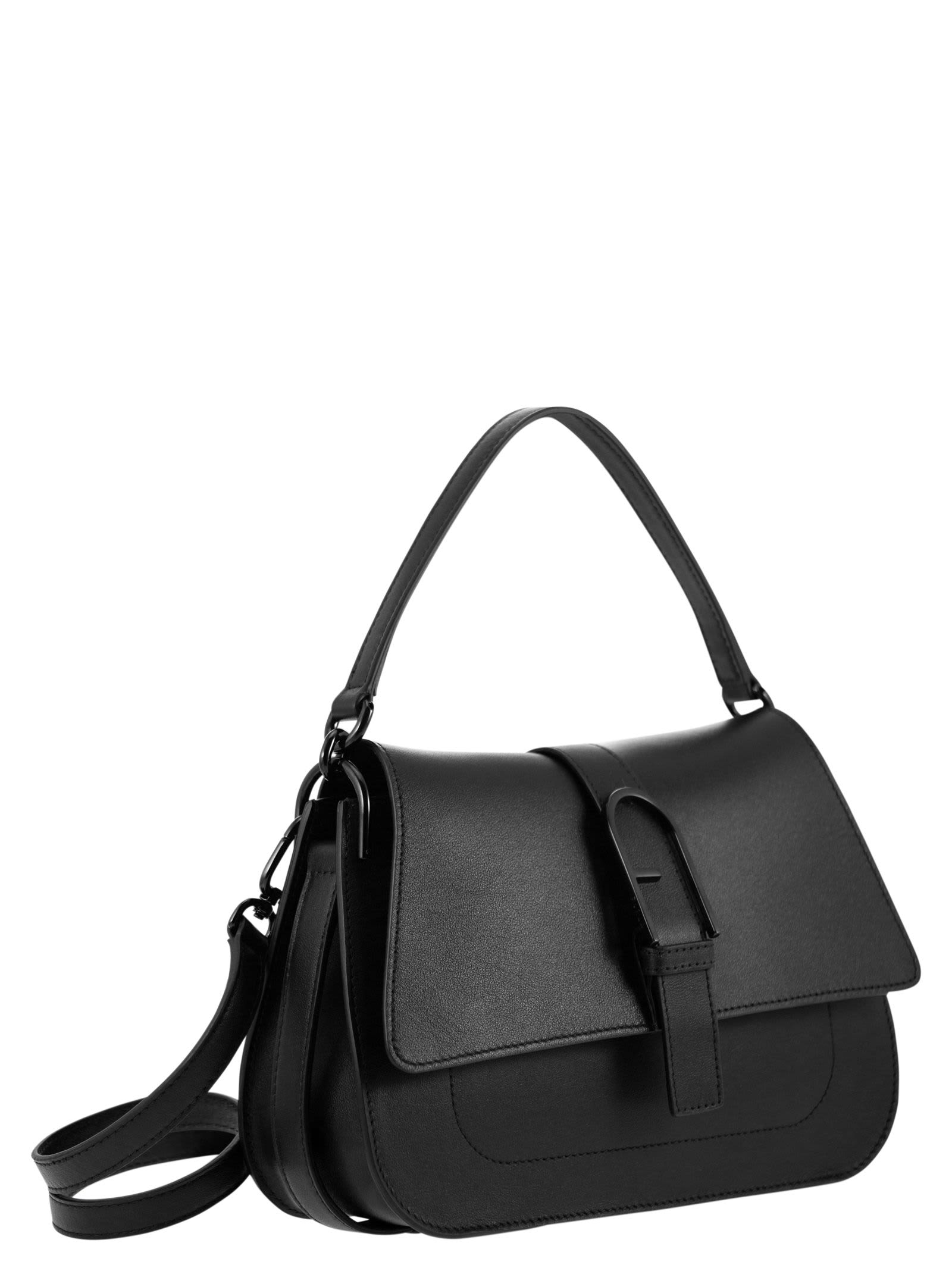 Shop Furla Medium Flow Hand Bag In Black