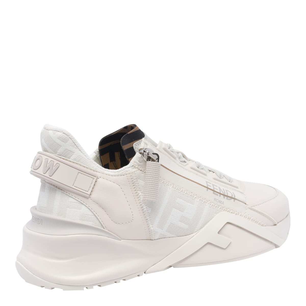 Shop Fendi Flow Sneakers In White