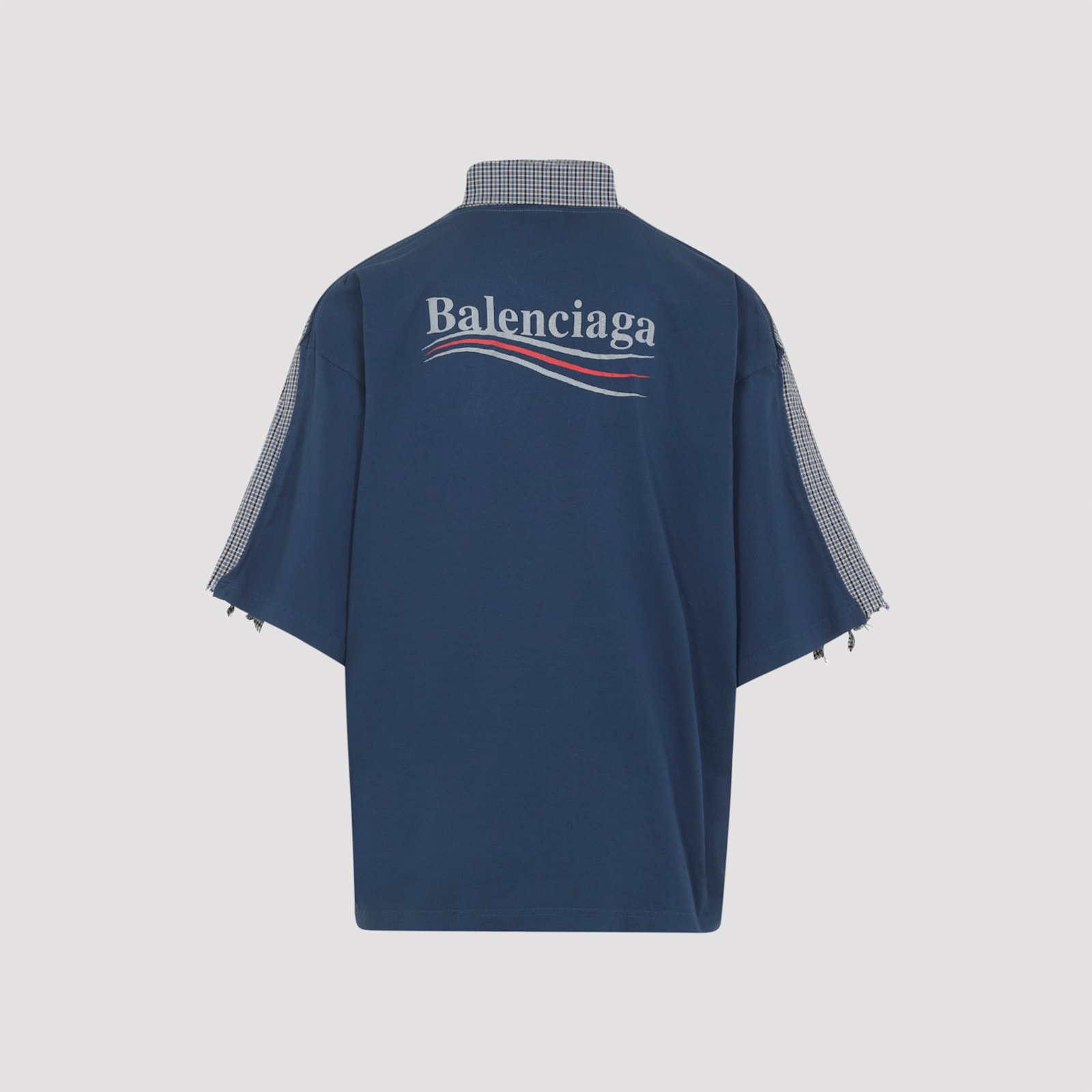 Balenciaga Breezy Linen-cotton Blend Short-sleeve Shirt In Gray