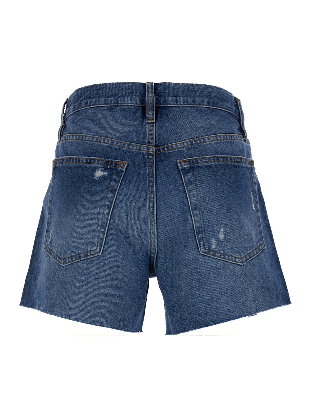 Shop Frame Distressed Denim Shorts In Azzurro