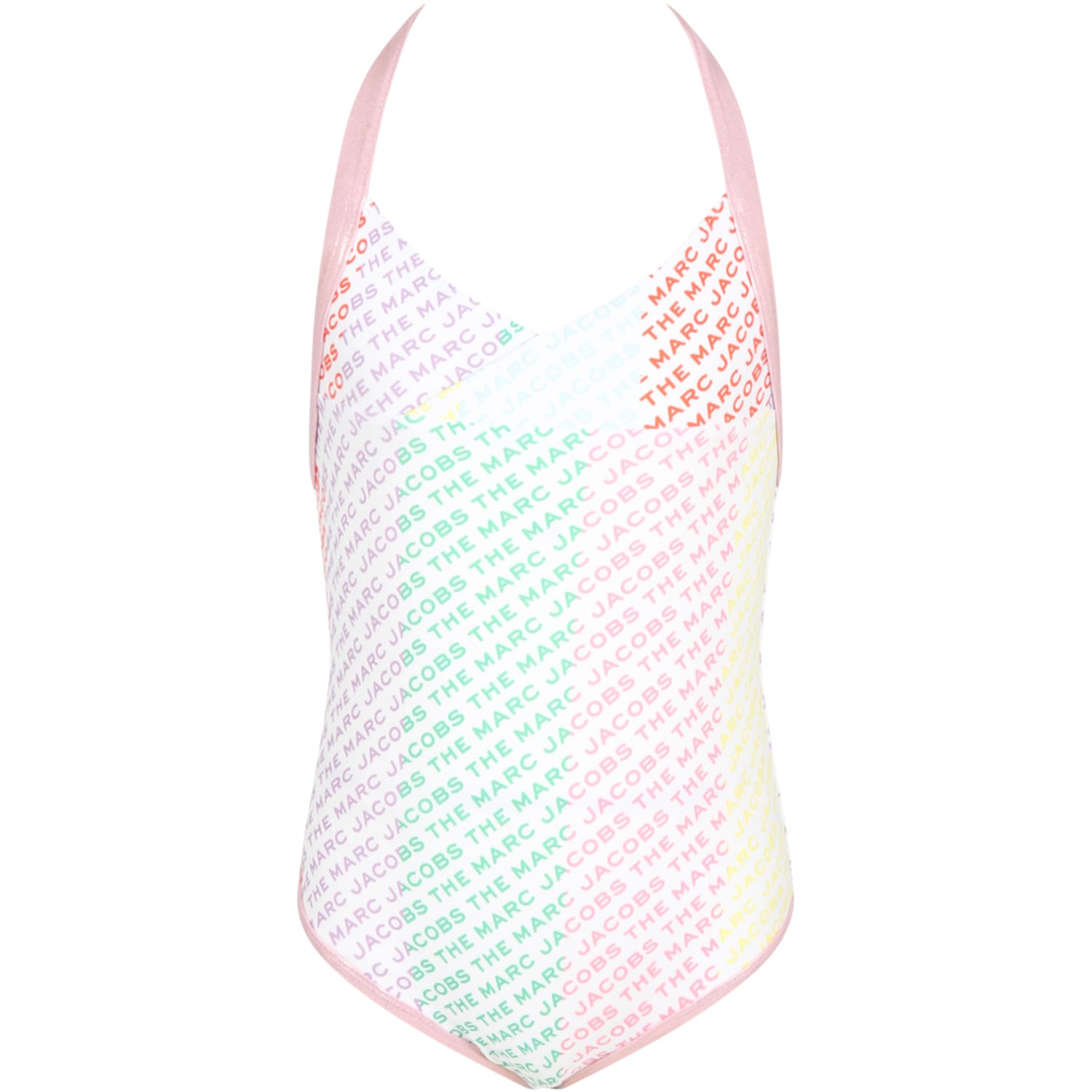 Little Marc Jacobs White Swimsuit For Girl With Logos