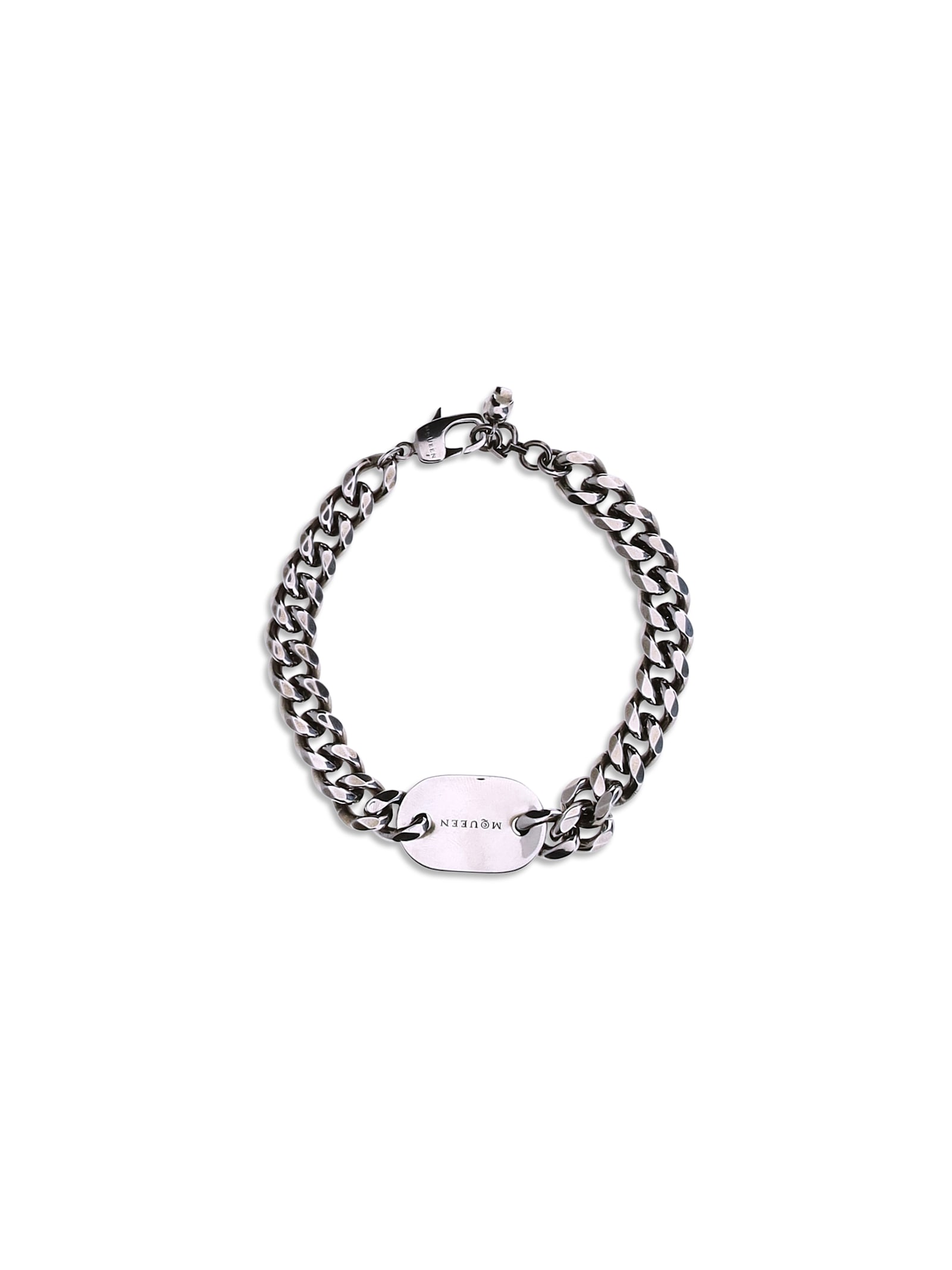 Alexander Mcqueen Men Skull Bracelet In Metallic