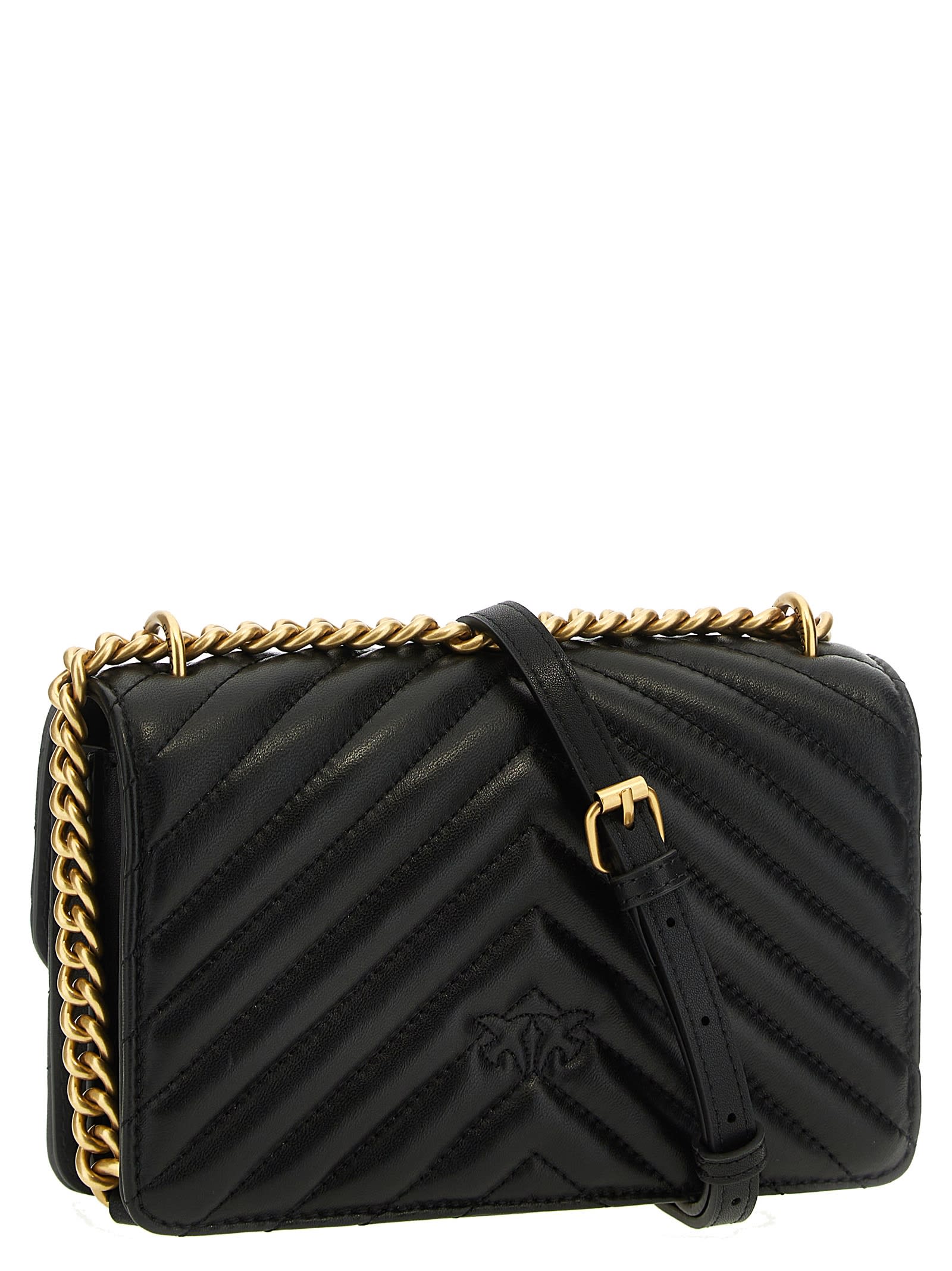 Shop Pinko Mini Love Bag One Crossbody Bag In Black