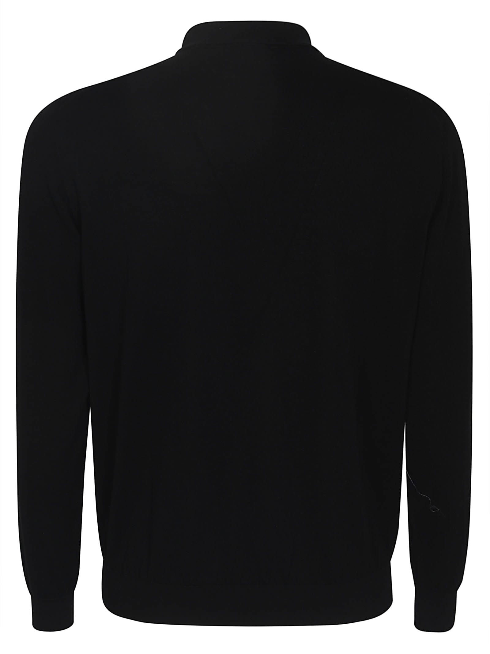 Shop Drumohr Collared Sweatshirt In Black